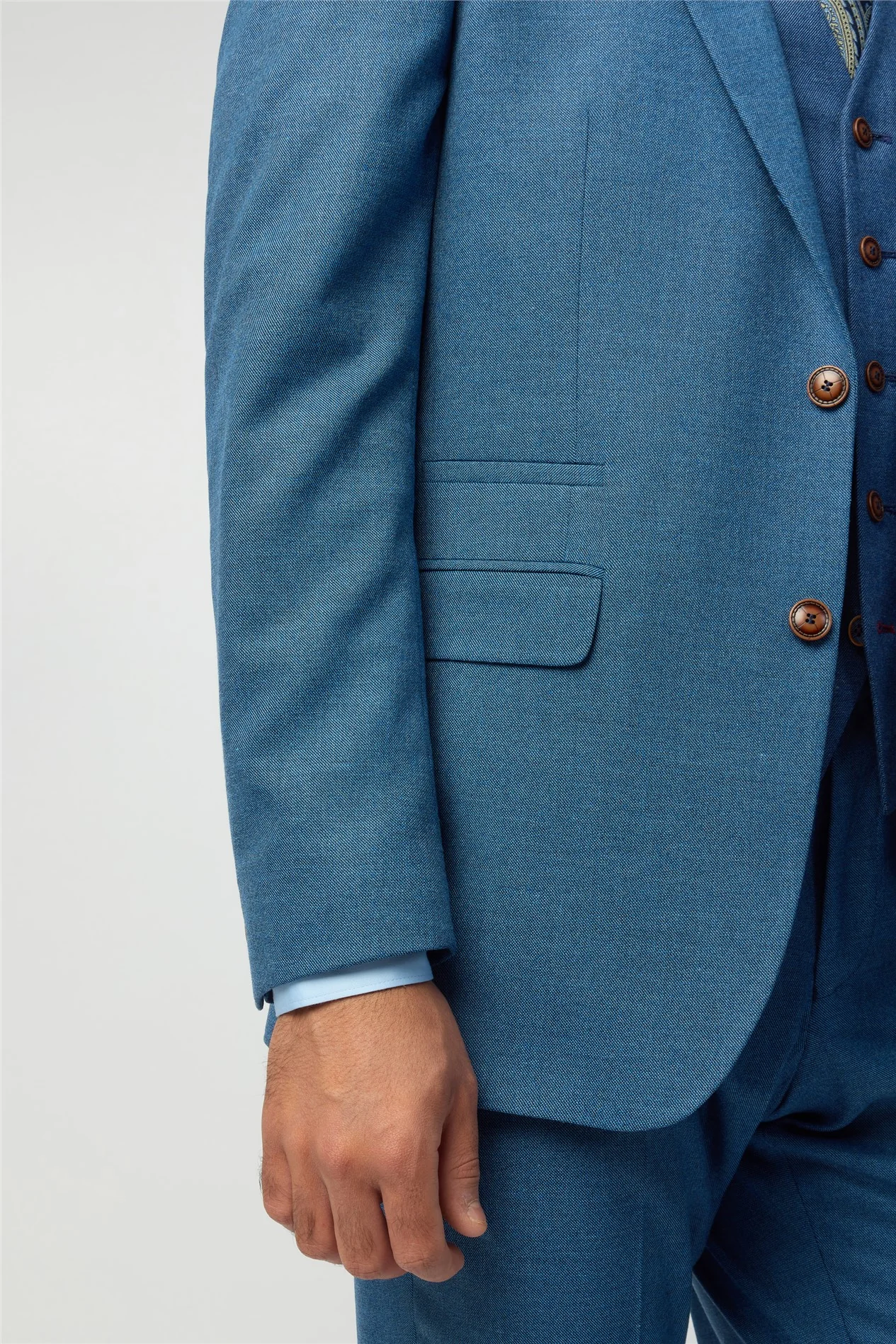 Antique Rogue Regular Fit Blake Blue Texture Jacket thumbnail 4
