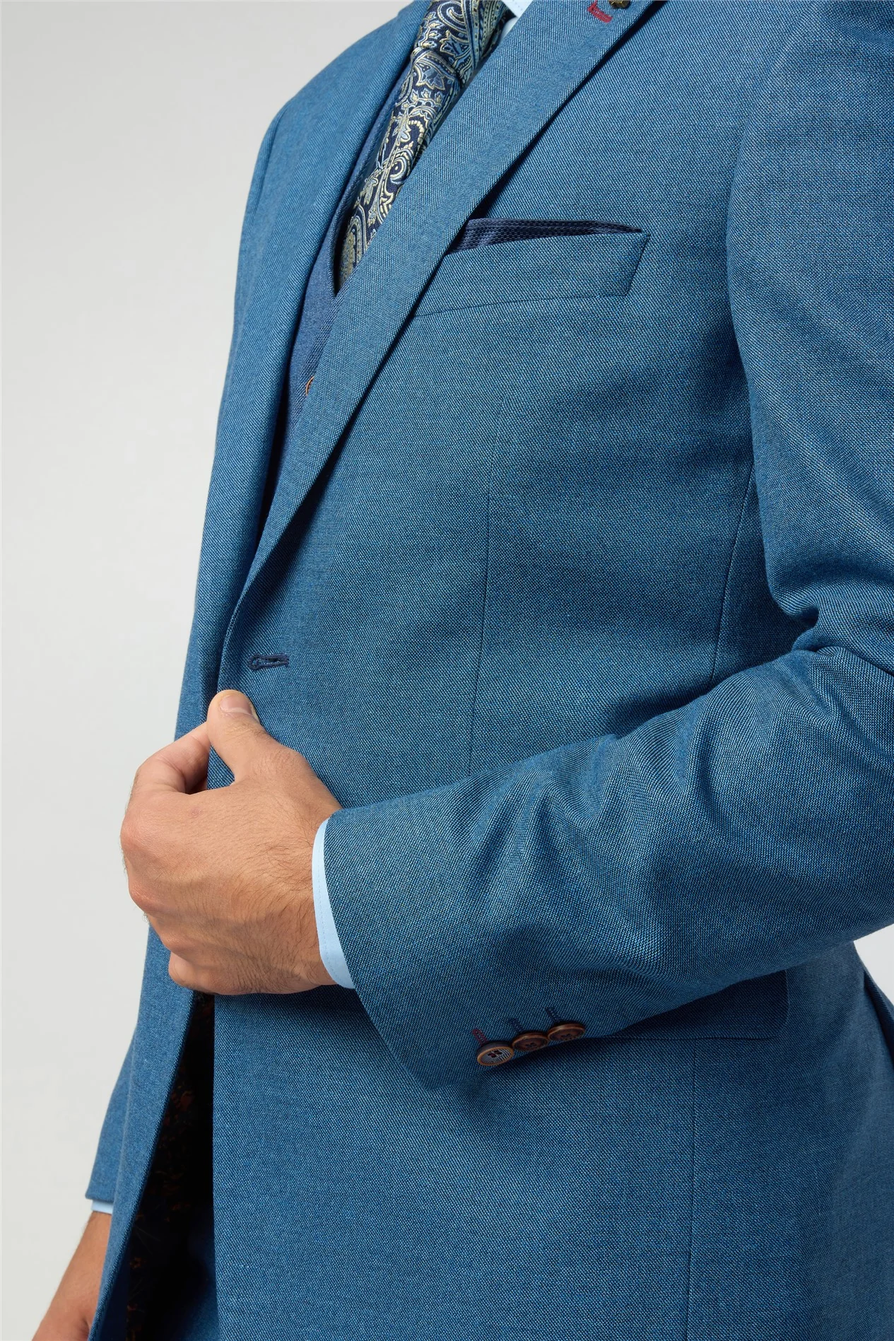 Antique Rogue Regular Fit Blake Blue Texture Jacket thumbnail 5