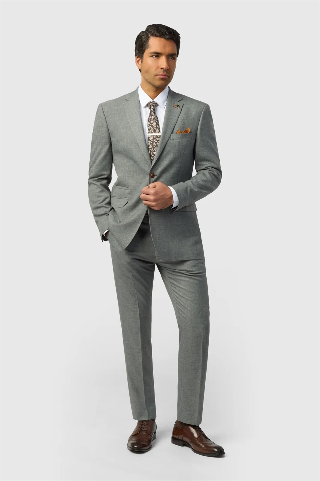 Antique Rogue Regular Fit Blake Grey Texture Jacket thumbnail 3