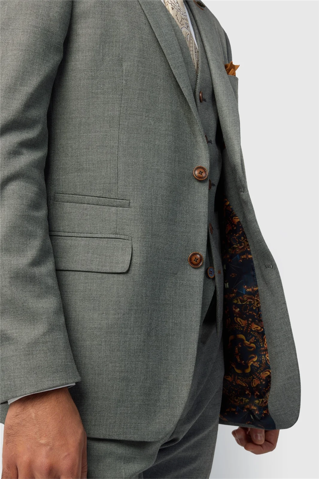 Antique Rogue Regular Fit Blake Grey Texture Jacket thumbnail 5