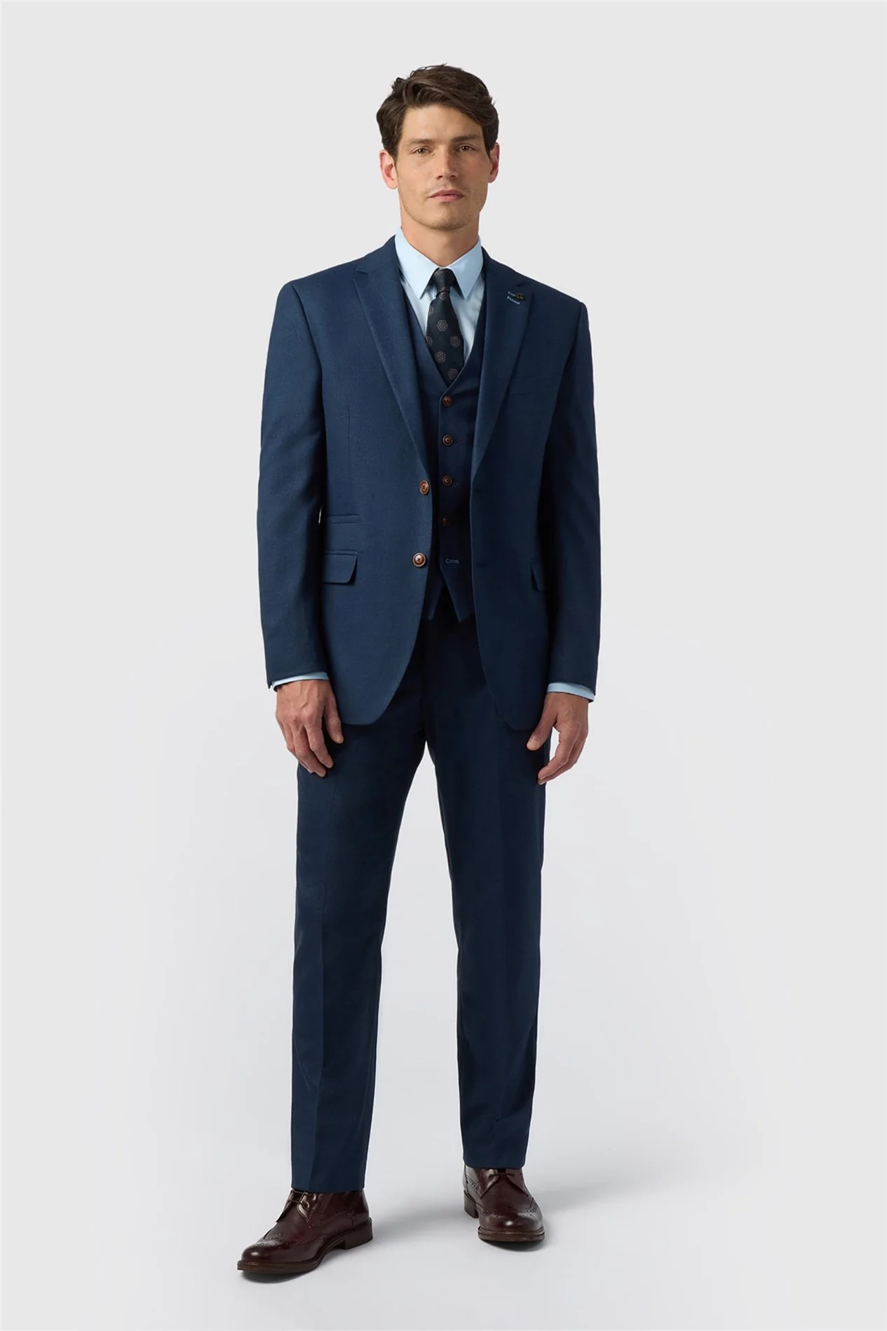 Antique Rogue Regular Fit Navy Texture Stretch Jacket thumbnail 2
