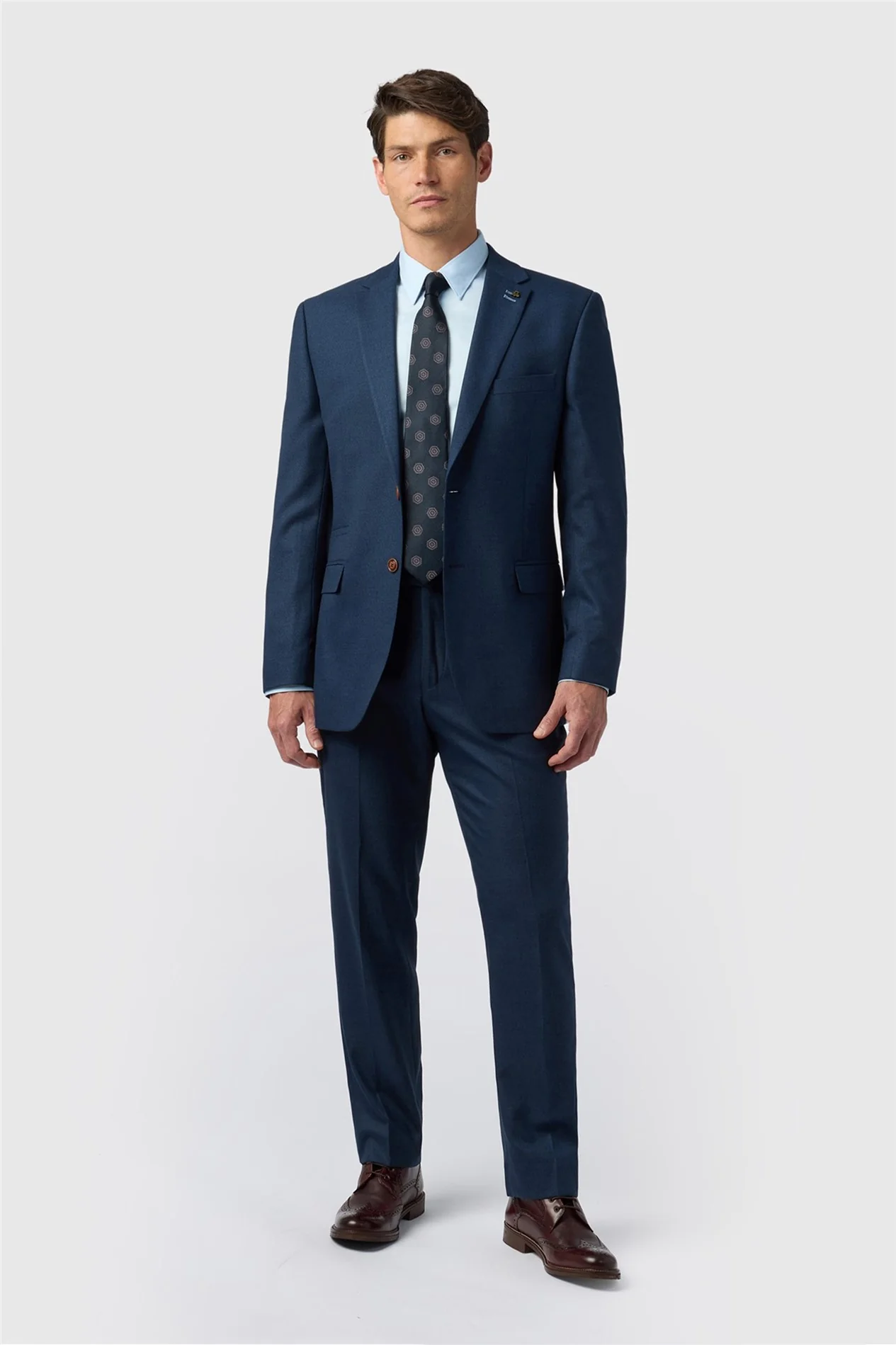 Antique Rogue Regular Fit Navy Texture Stretch Jacket thumbnail 3