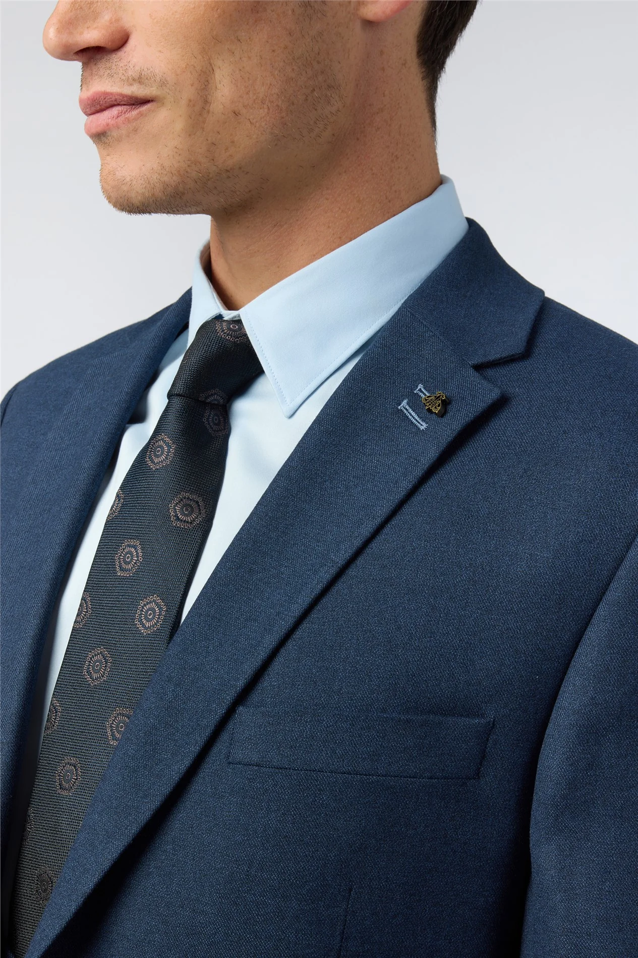 Antique Rogue Regular Fit Navy Texture Stretch Jacket thumbnail 4