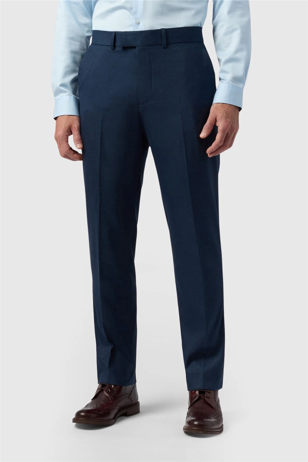 Antique Rogue Regular Fit Navy Texture Stretch Trousers primary image