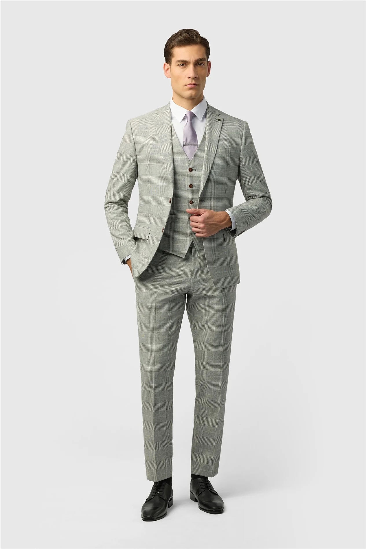 Antique Rogue Slim Fit Astor Monochrome Check Jacket thumbnail 2