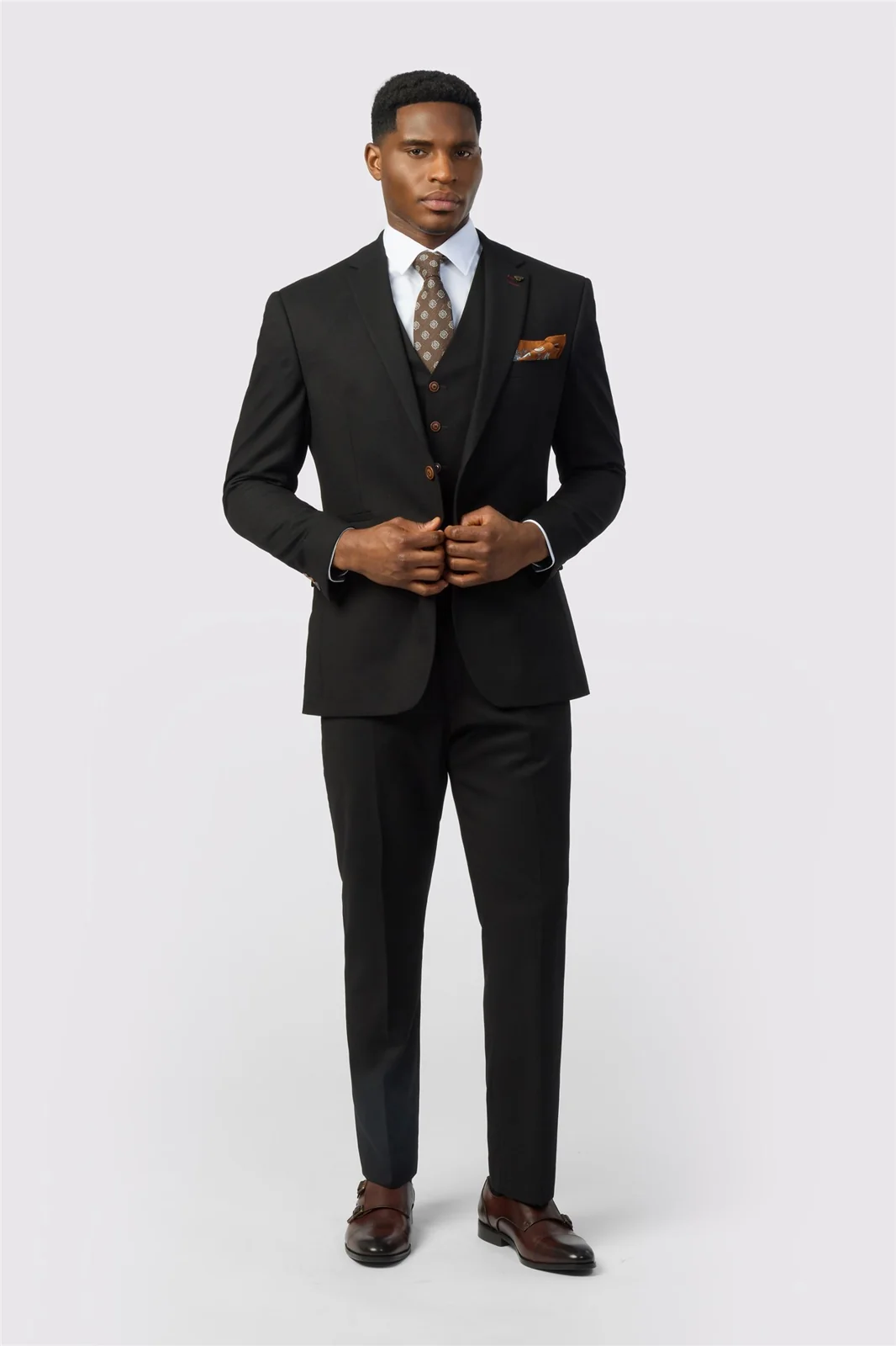 Antique Rogue Slim Fit Black Texture Stretch Jacket thumbnail 2