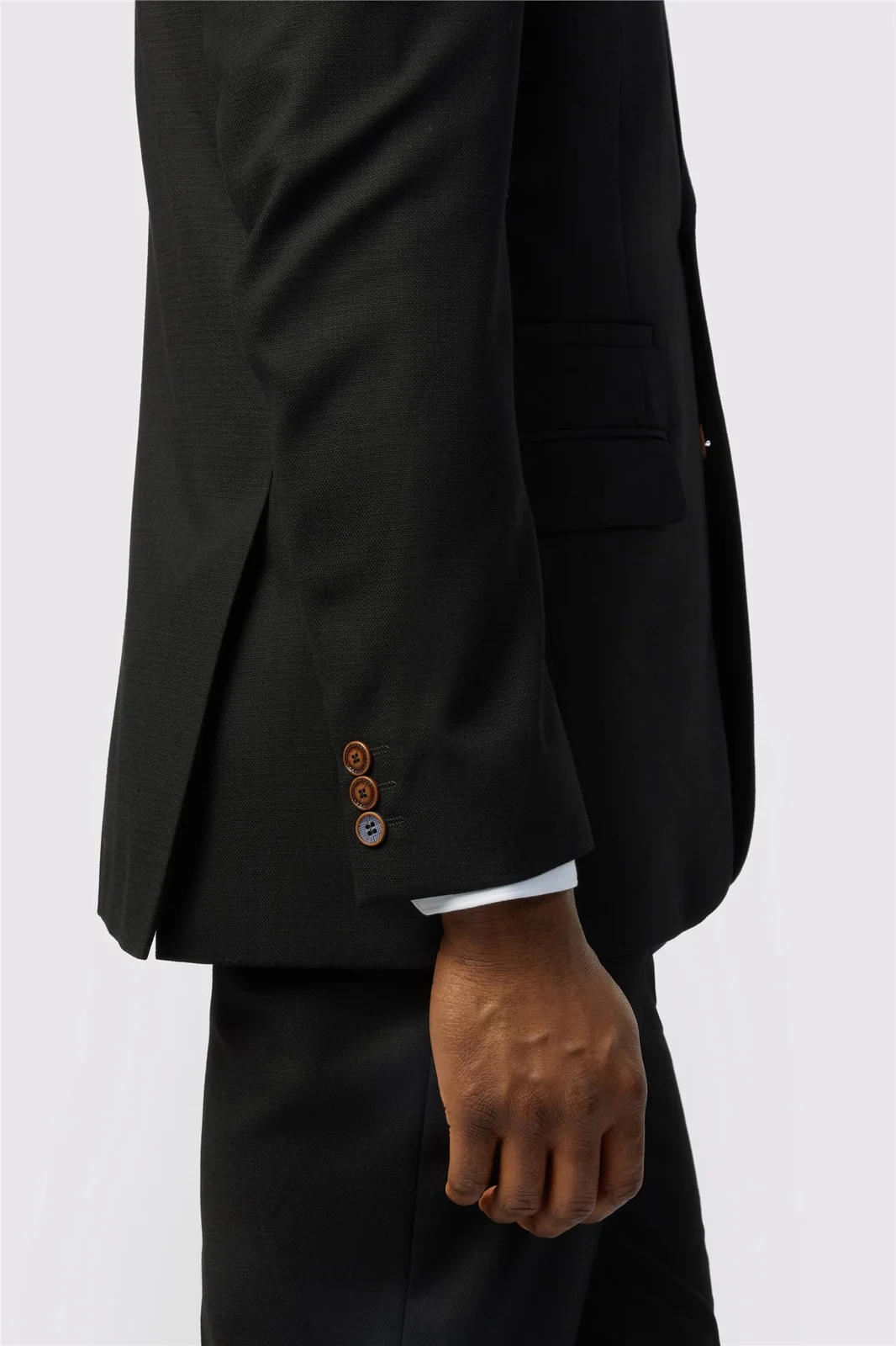 Antique Rogue Slim Fit Black Texture Stretch Jacket thumbnail 5