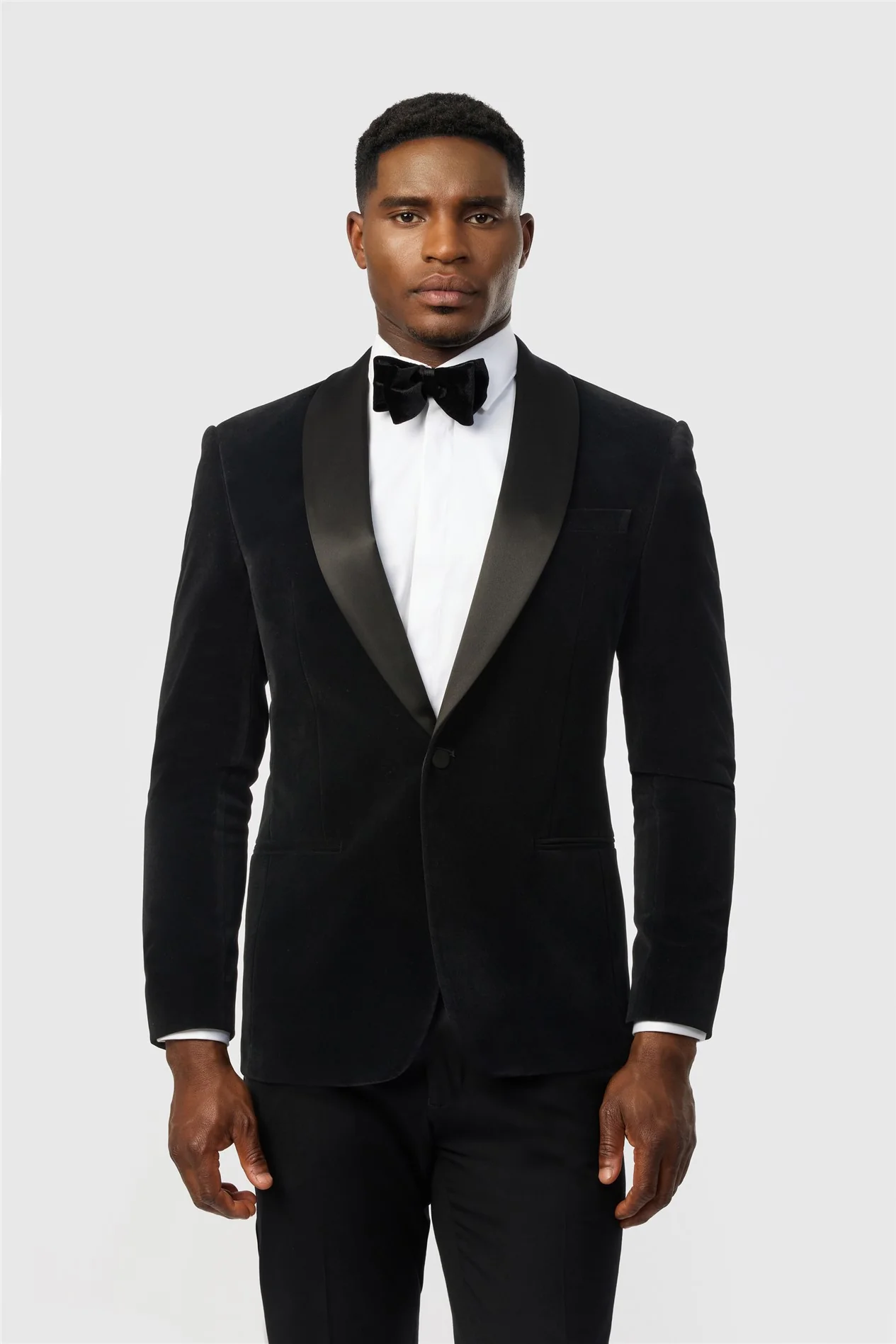 Antique Rogue Slim Fit Black Velvet Jacket primary image