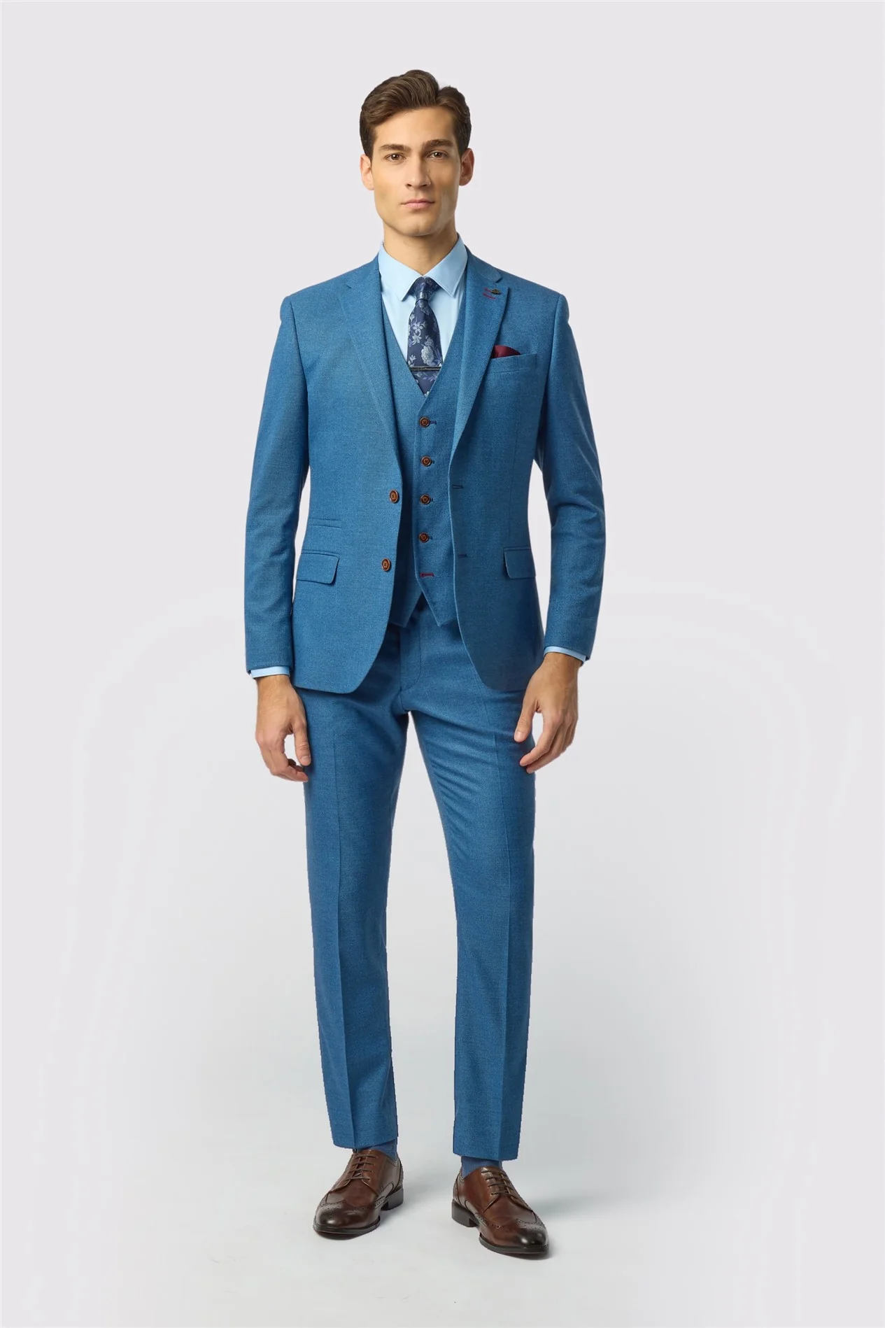 Antique Rogue Slim Fit Blake Blue Texture Jacket thumbnail 2