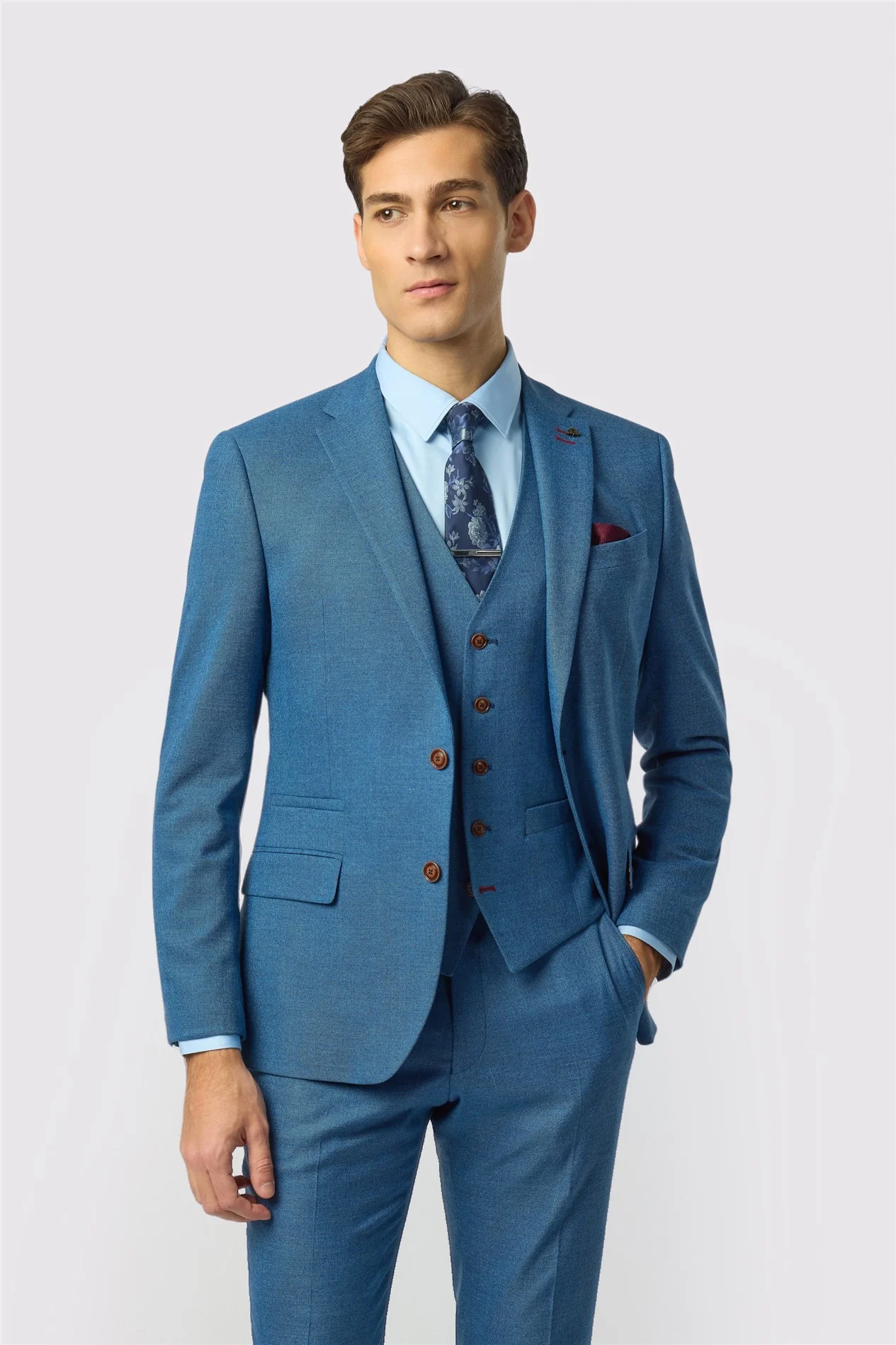 Antique Rogue Slim Fit Blake Blue Texture Jacket primary image