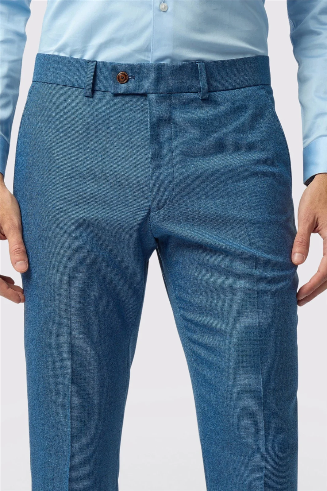 Antique Rogue Slim Fit Blake Blue Texture Trouser thumbnail 2