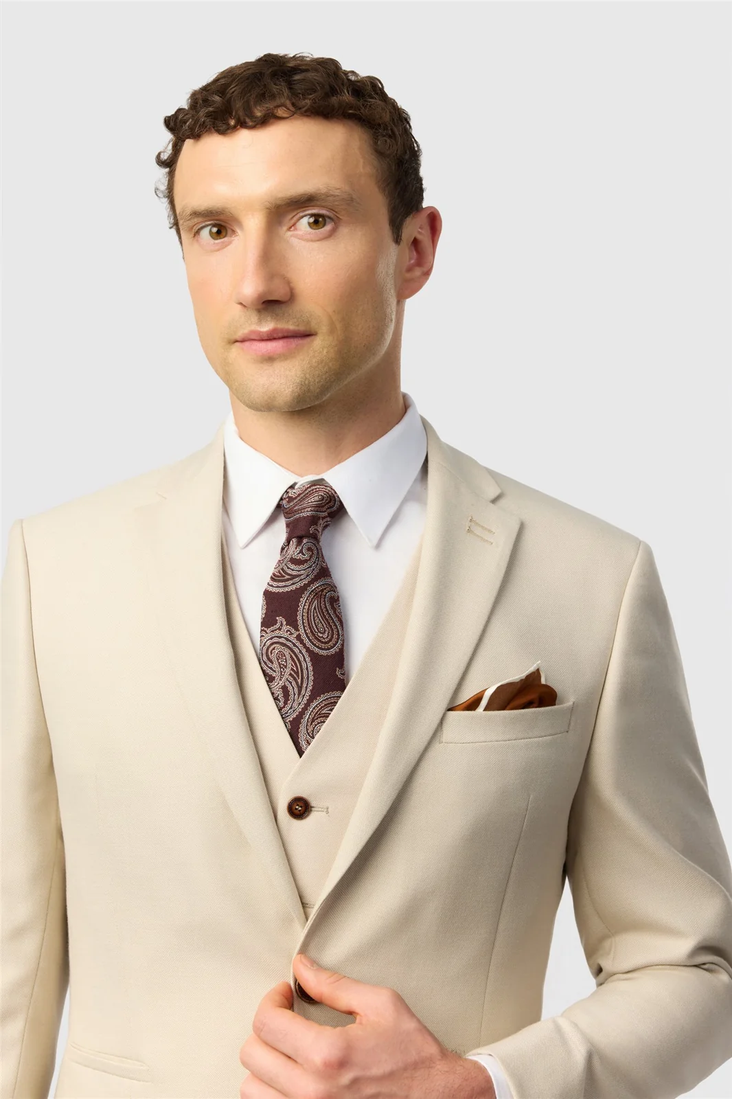 Antique Rogue Slim Fit Blake Ecru Jacket thumbnail 4