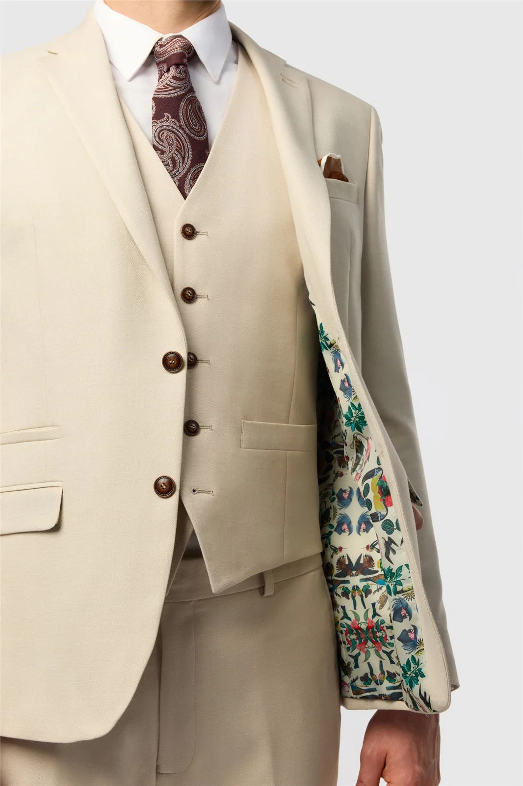 Antique Rogue Slim Fit Blake Ecru Jacket thumbnail 5