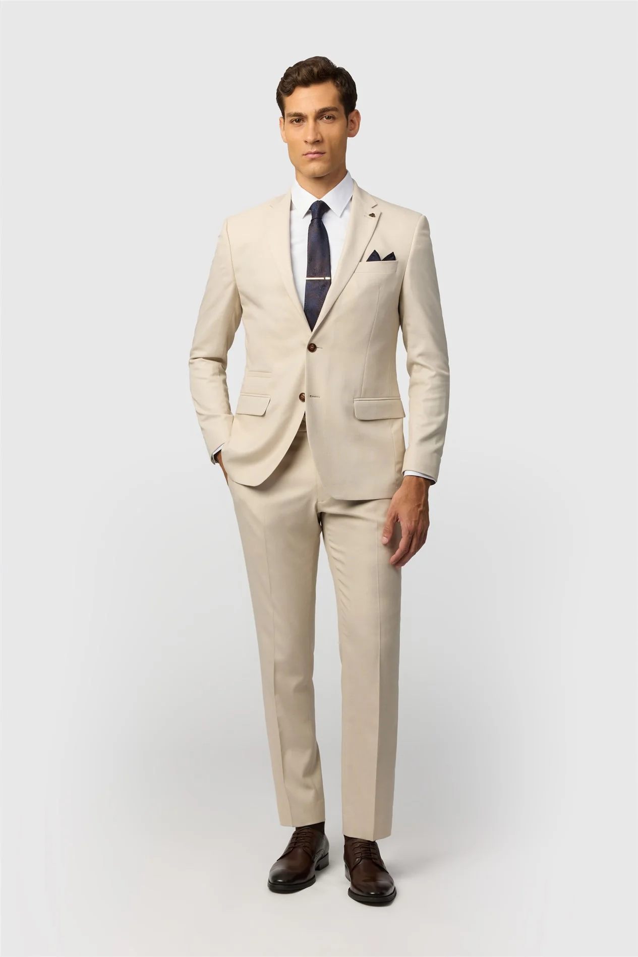 Antique Rogue Slim Fit Blake Ecru Texture Jacket thumbnail 3