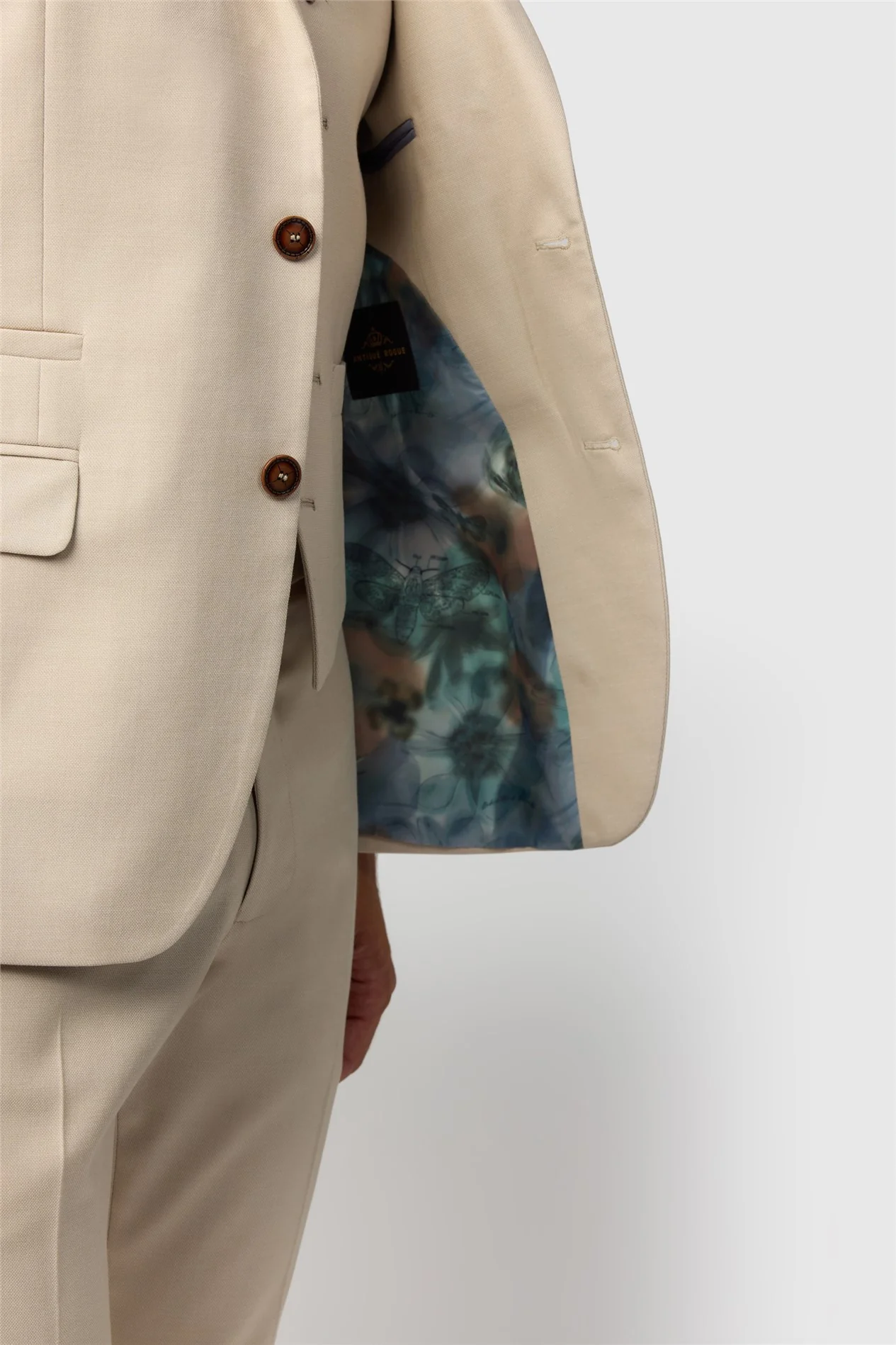 Antique Rogue Slim Fit Blake Ecru Texture Jacket thumbnail 5