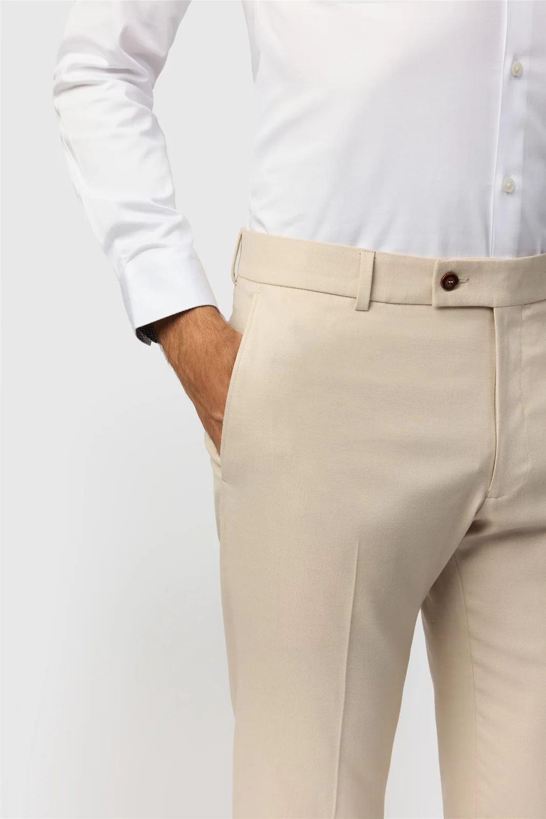 Antique Rogue Slim Fit Blake Ecru Texture Trouser thumbnail 2
