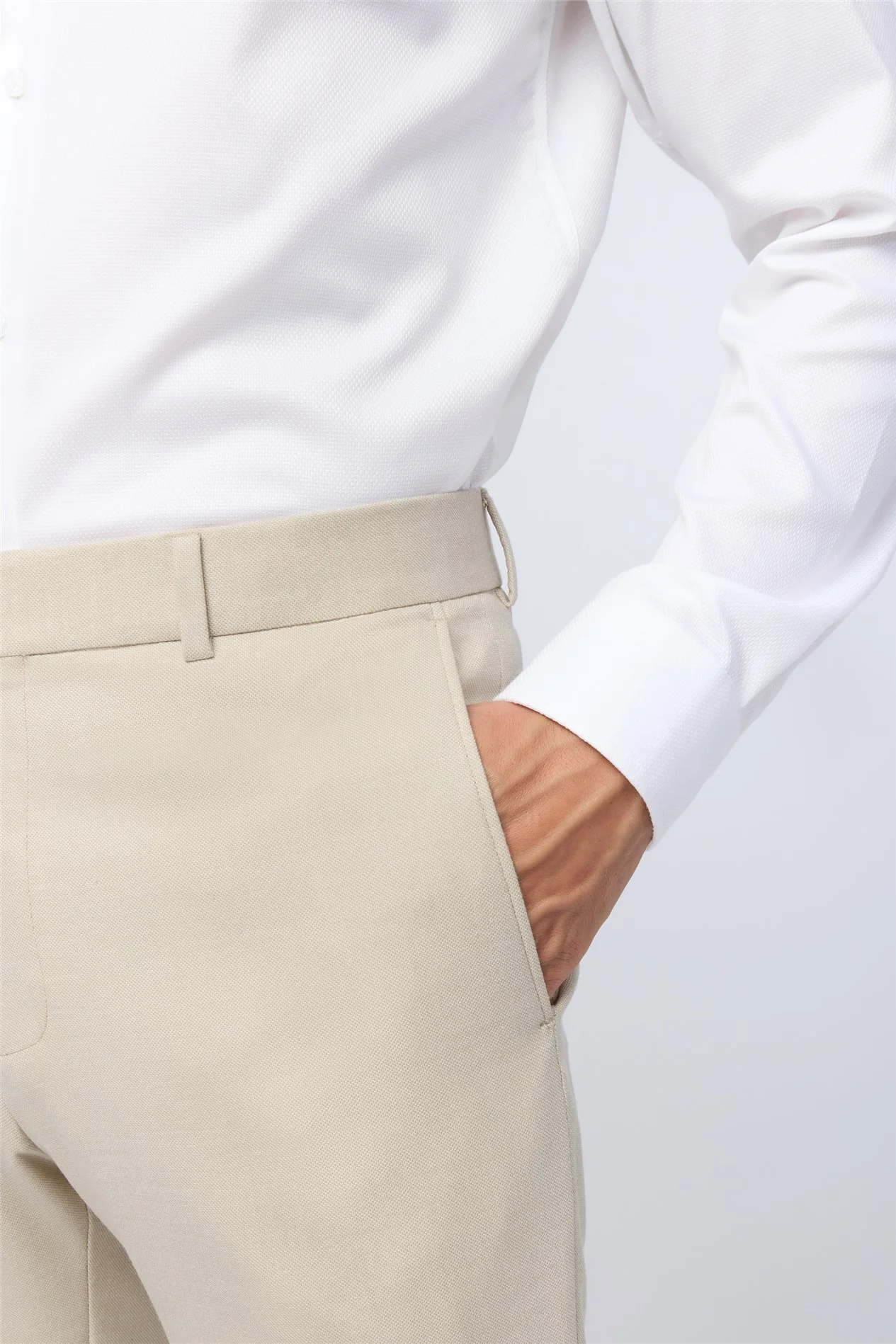 Antique Rogue Slim Fit Blake Ecru Trousers thumbnail 3