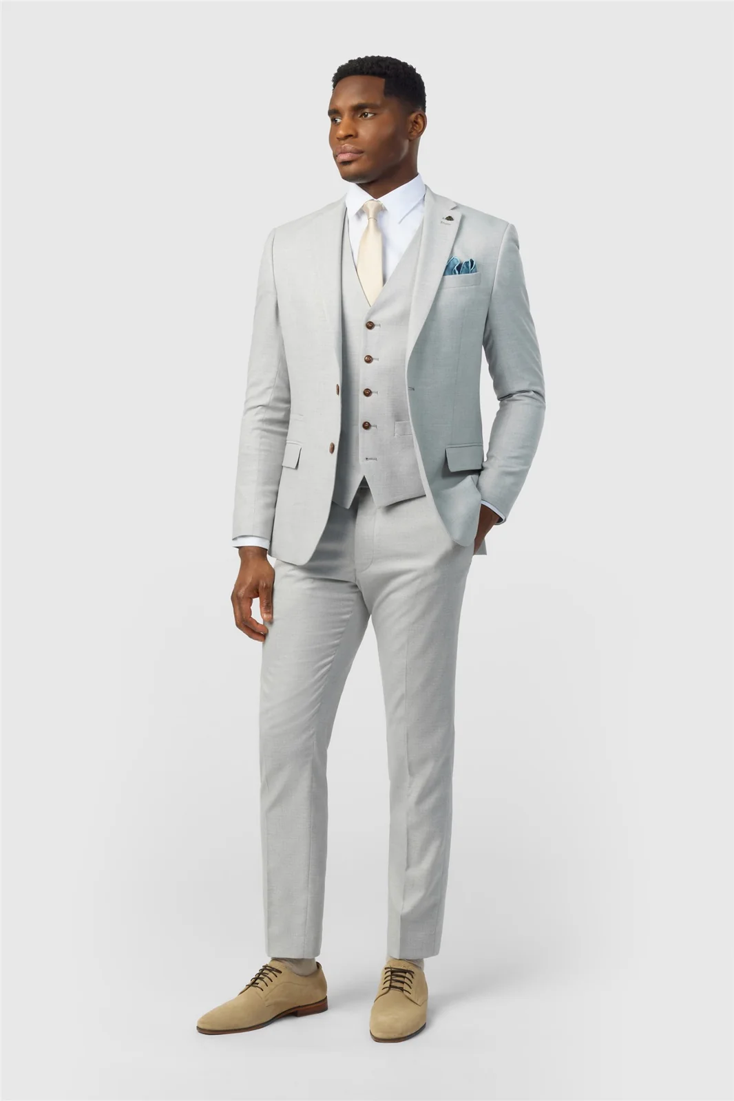 Antique Rogue Slim Fit Blake Grey Texture Jacket thumbnail 2