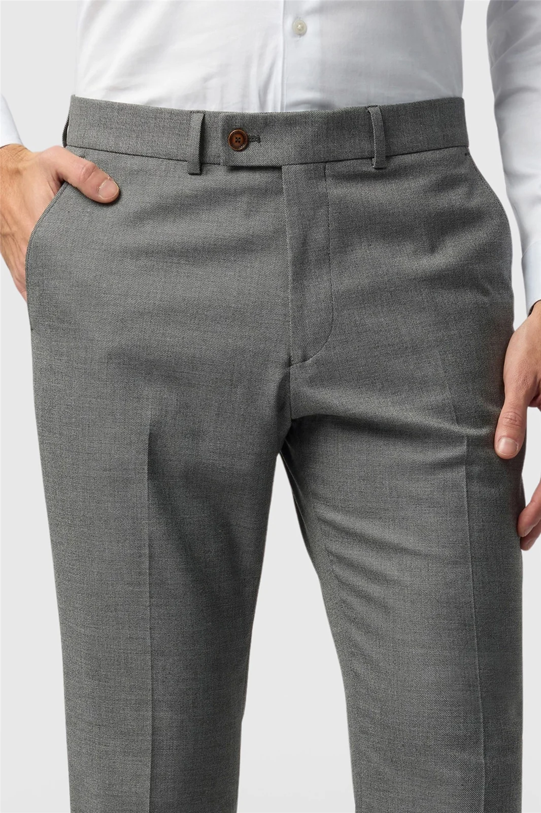 Antique Rogue Slim Fit Blake Grey Texture Trouser thumbnail 2
