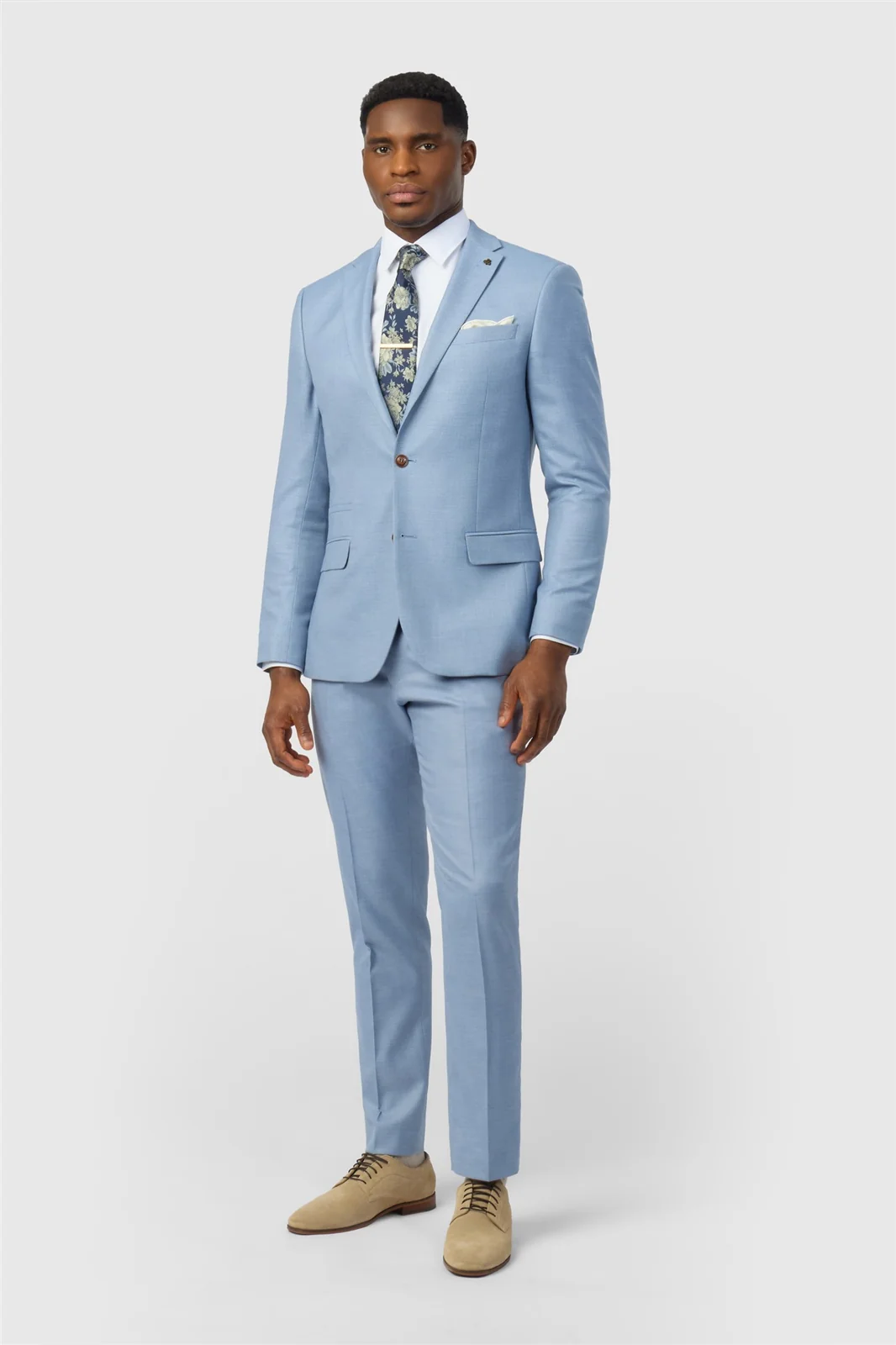 Antique Rogue Slim Fit Blake Pale Blue Texture Jacket thumbnail 3