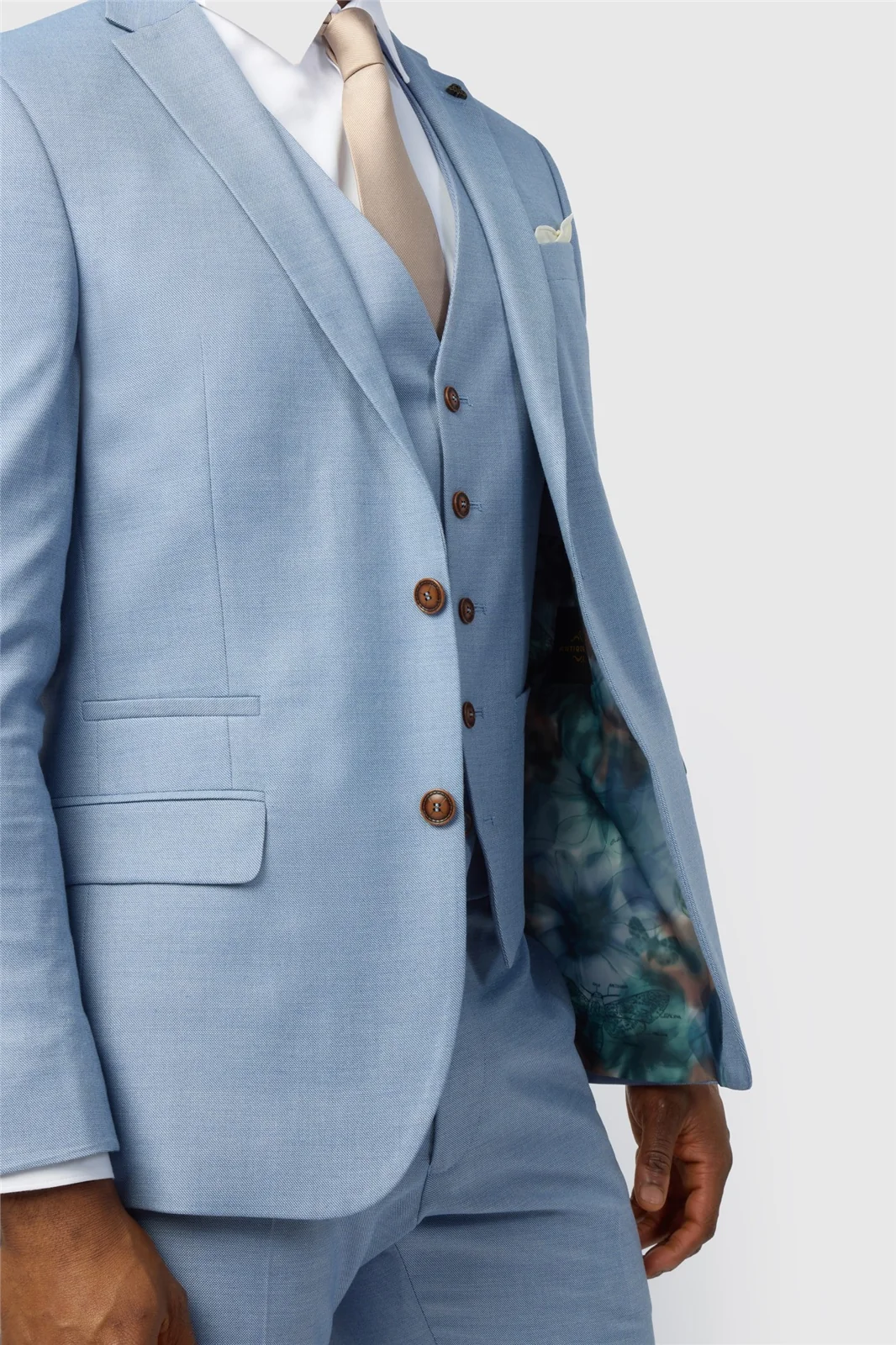 Antique Rogue Slim Fit Blake Pale Blue Texture Jacket thumbnail 5