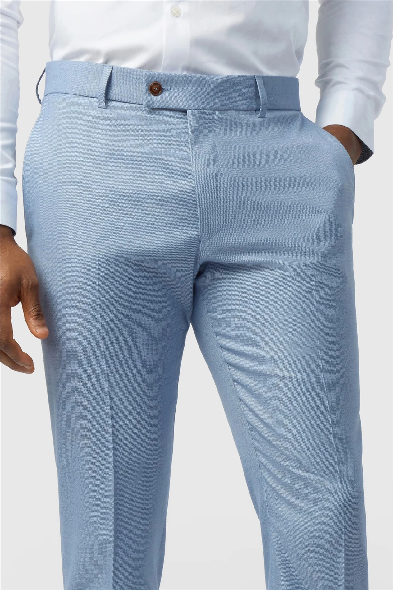Antique Rogue Slim Fit Blake Pale Blue Texture Trouser thumbnail 2
