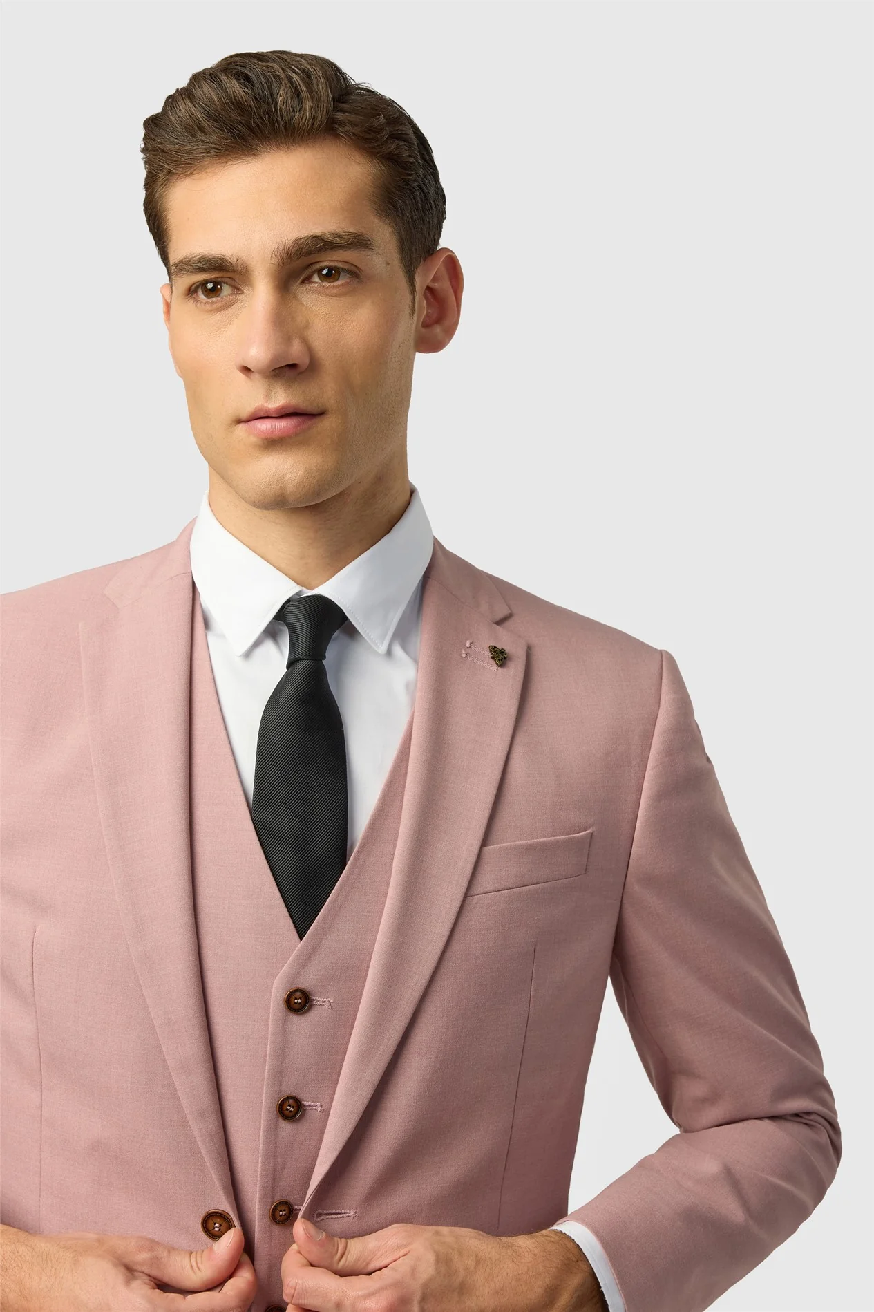 Antique Rogue Slim Fit Blake Pink Plain Jacket thumbnail 4