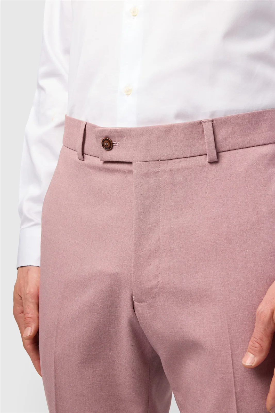 Antique Rogue Slim Fit Blake Pink Plain Trouser thumbnail 2