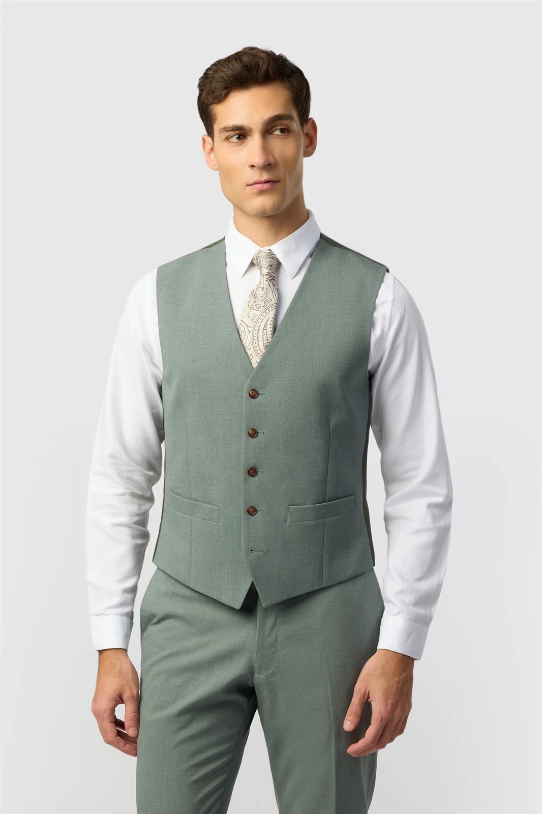 Antique Rogue Slim Fit Blake Sage Waistcoat primary image