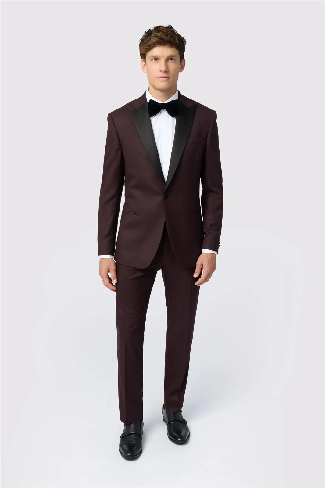 Antique Rogue Slim Fit Burgundy Texture Jacket thumbnail 2