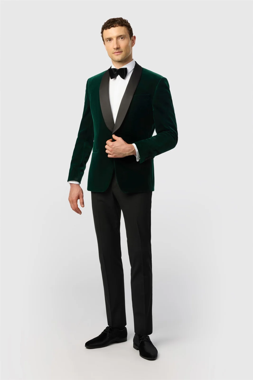Antique Rogue Slim Fit Franklin Emerald Velvet Blazer thumbnail 2