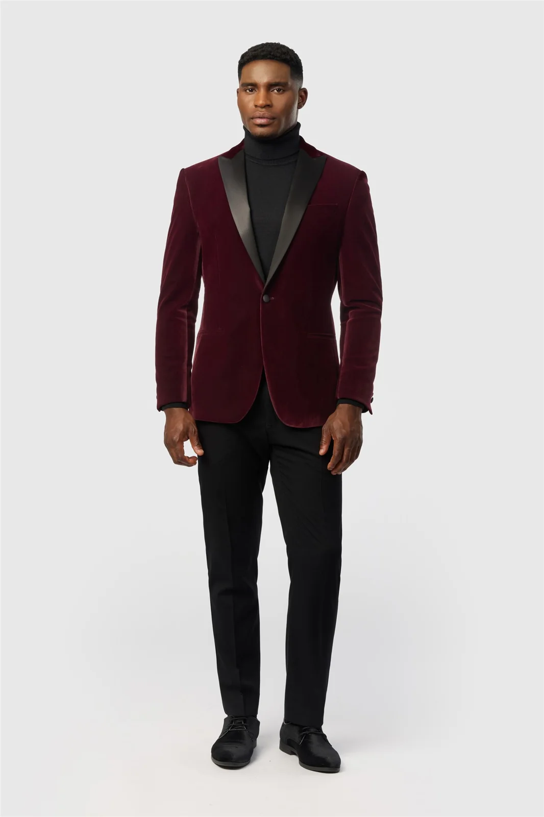 Antique Rogue Slim Fit Franklin Merlot Velvet Blazer thumbnail 3