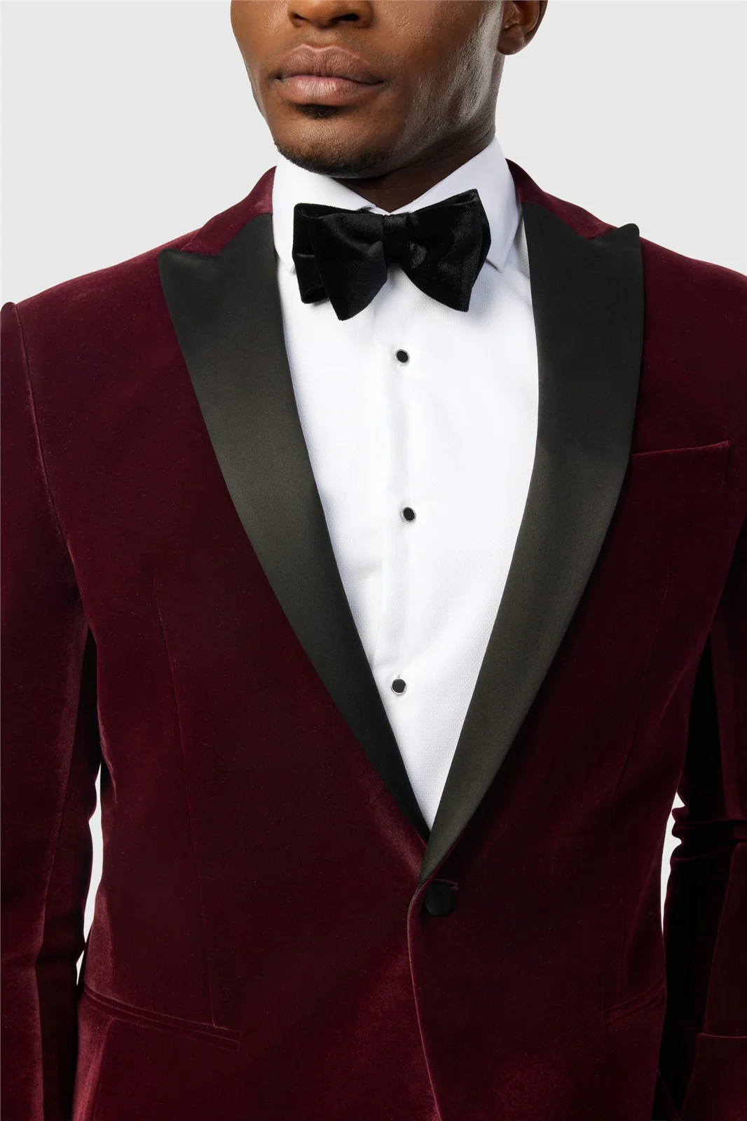 Antique Rogue Slim Fit Franklin Merlot Velvet Blazer thumbnail 4