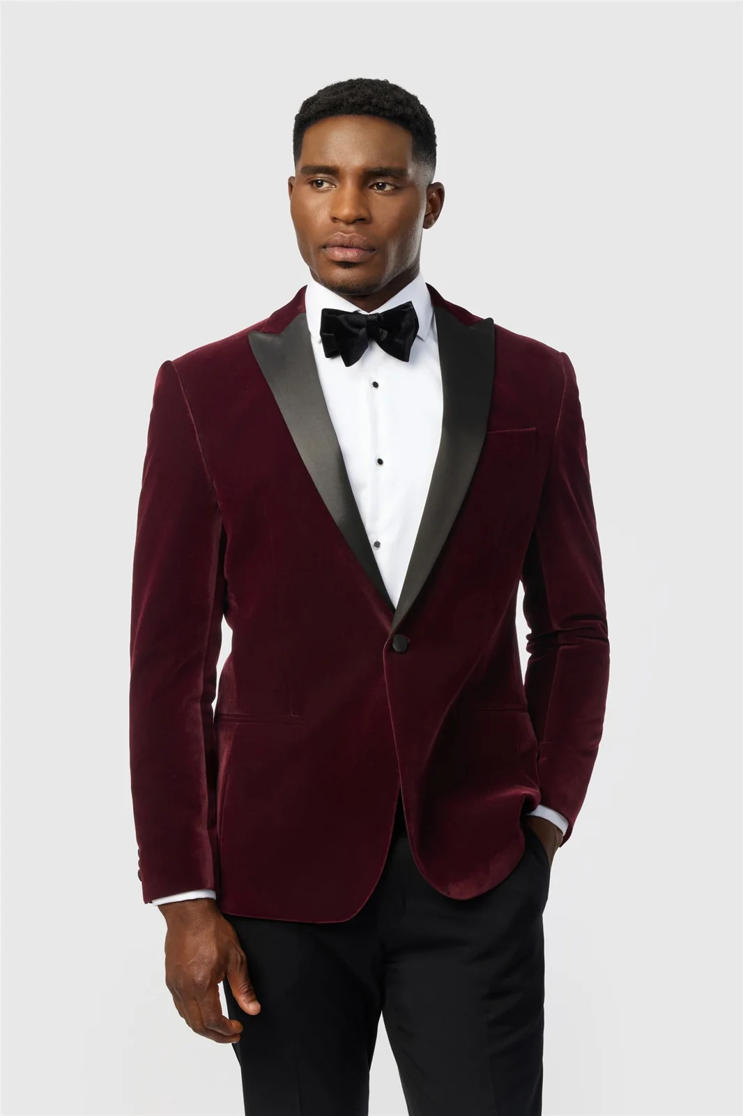 Antique Rogue Slim Fit Franklin Merlot Velvet Jacket
