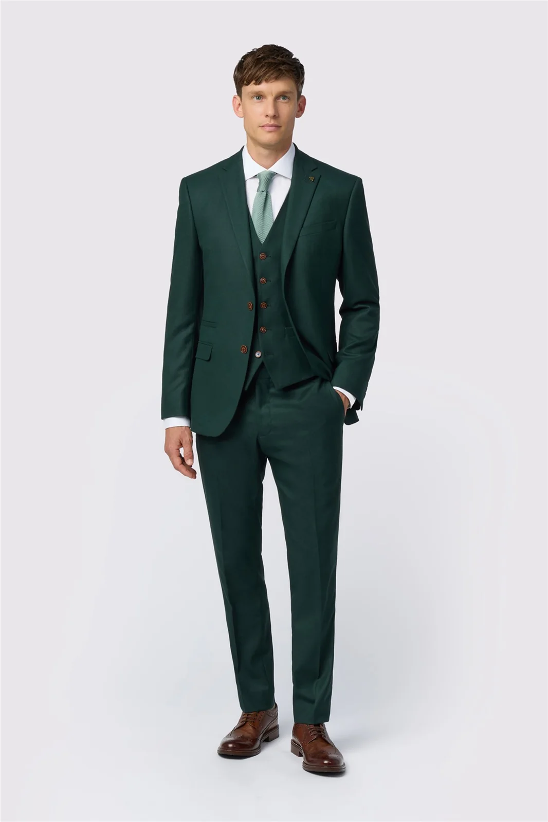 Antique Rogue Slim Fit Green Texture Jacket thumbnail 2
