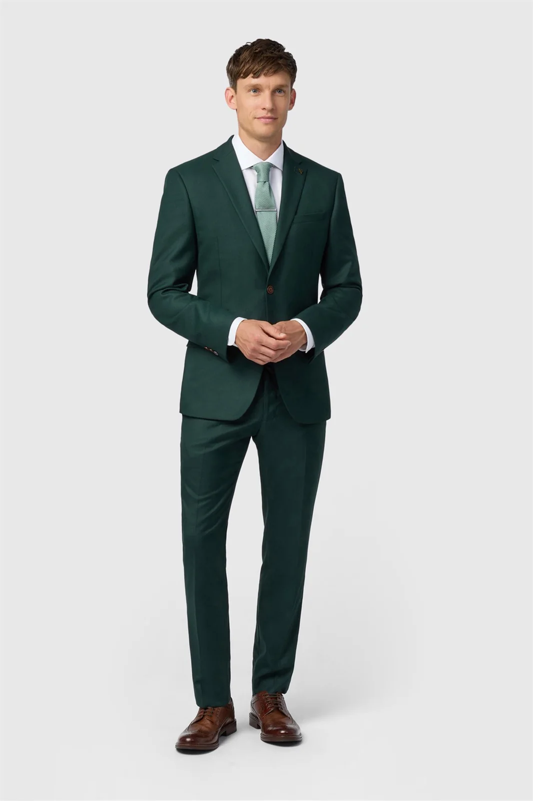 Antique Rogue Slim Fit Green Texture Jacket thumbnail 3