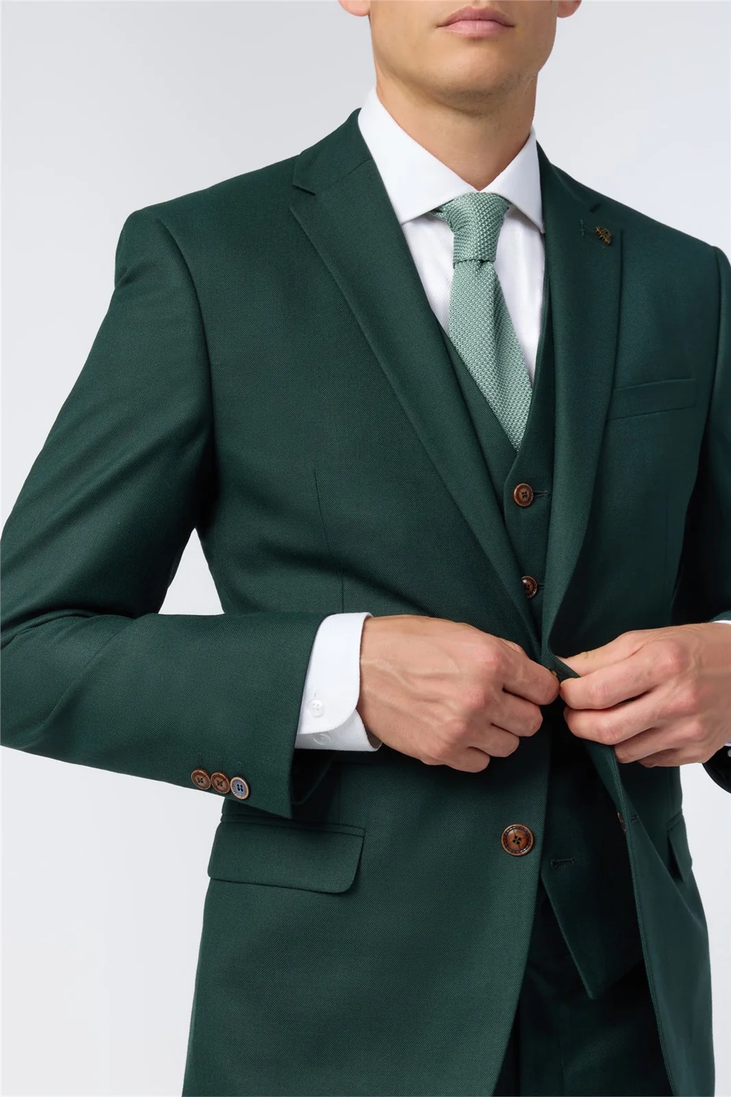 Antique Rogue Slim Fit Green Texture Jacket thumbnail 4