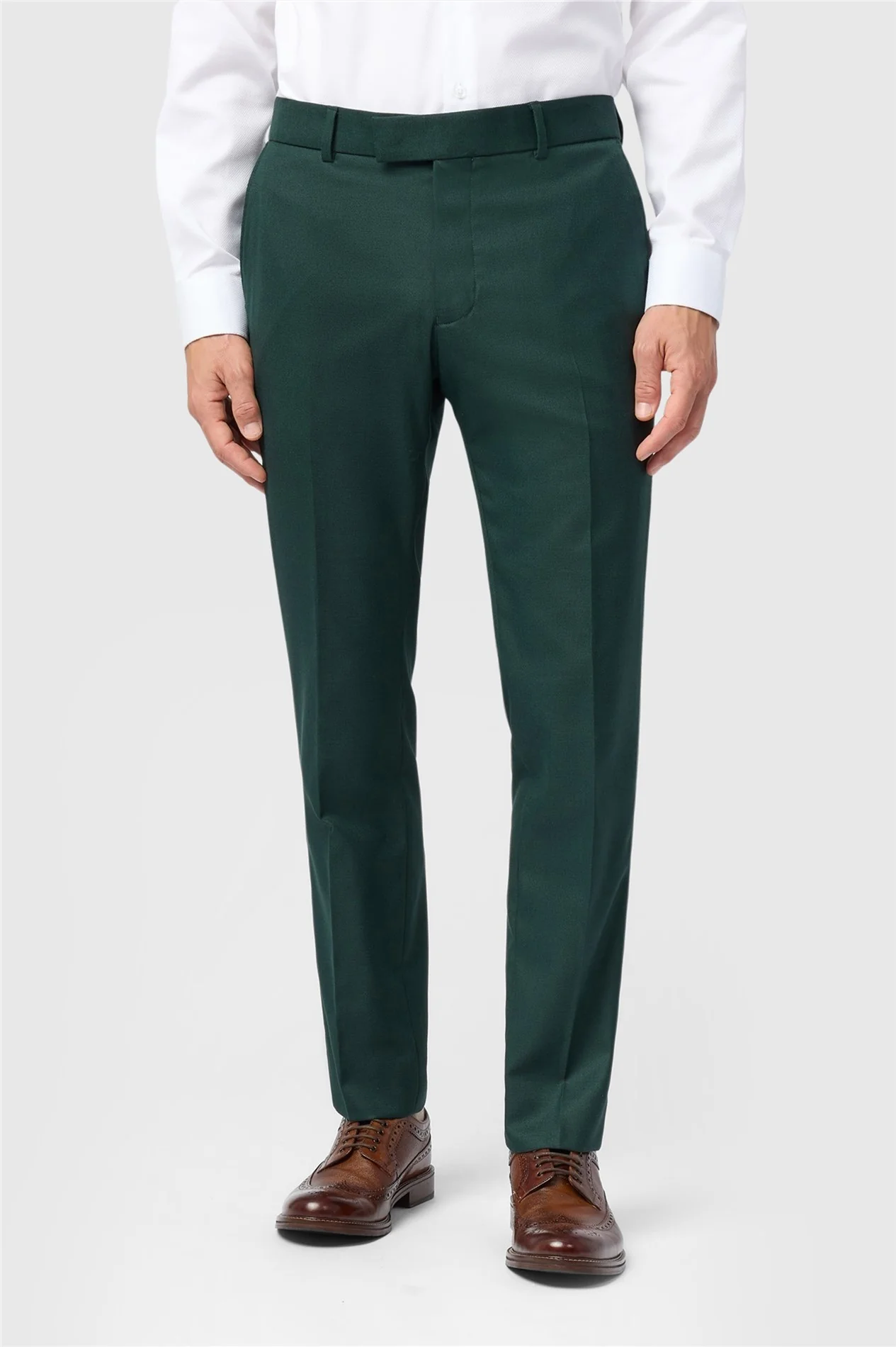 Antique Rogue Slim Fit Green Texture Trousers primary image