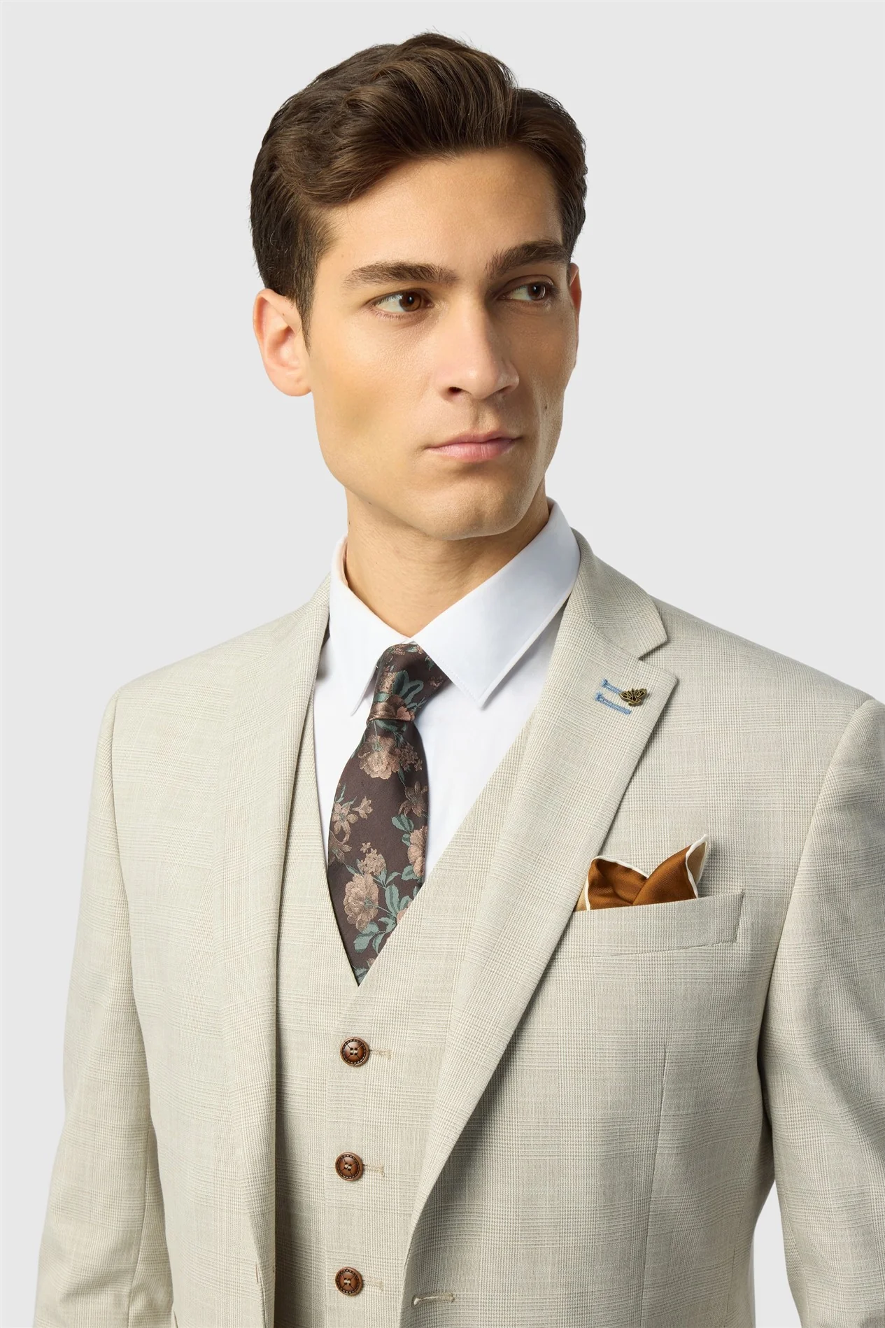 Antique Rogue Slim Fit Gresham Ecru Check Jacket thumbnail 4