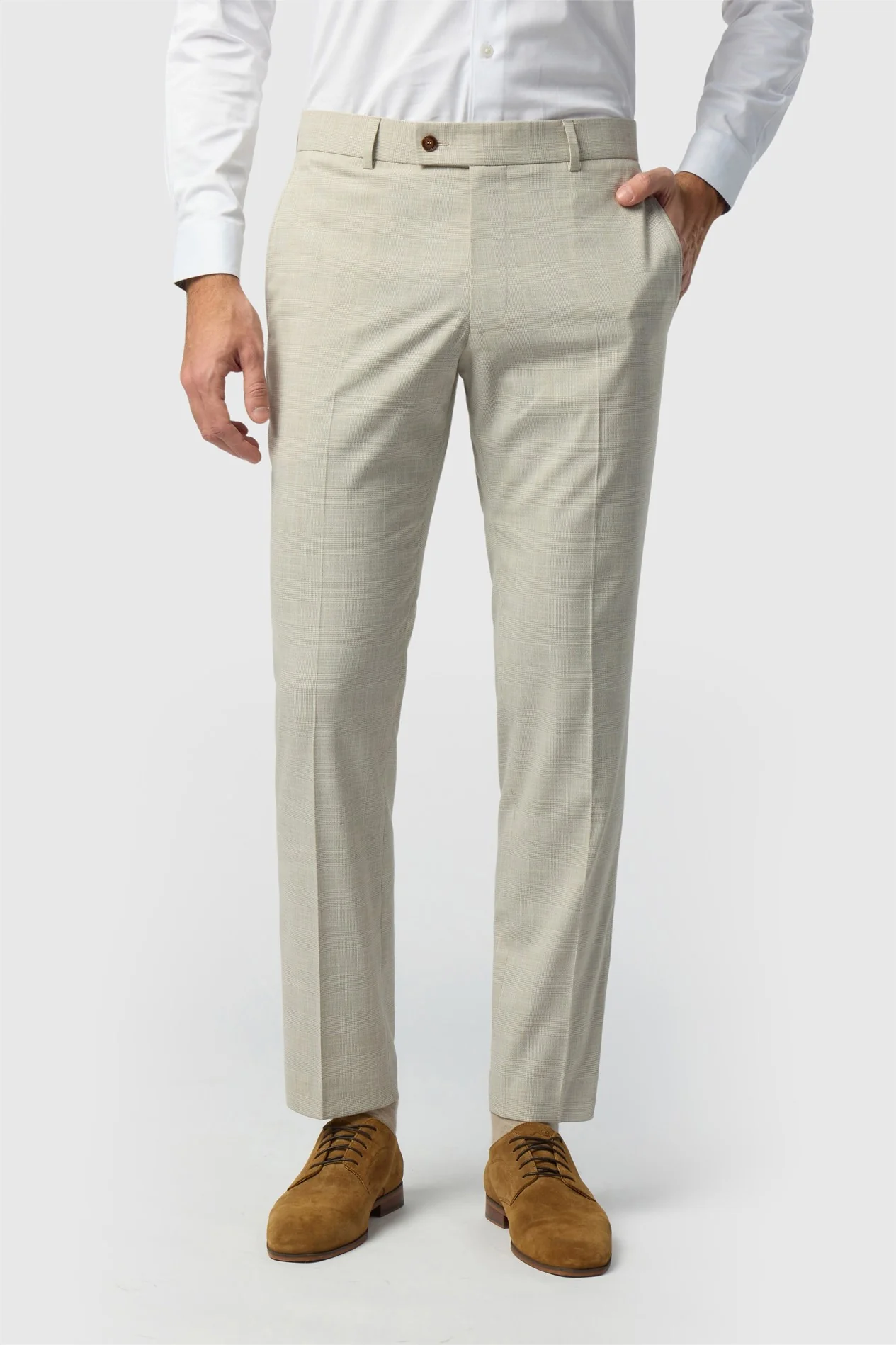 Antique Rogue Slim Fit Gresham Ecru Check Trouser primary image