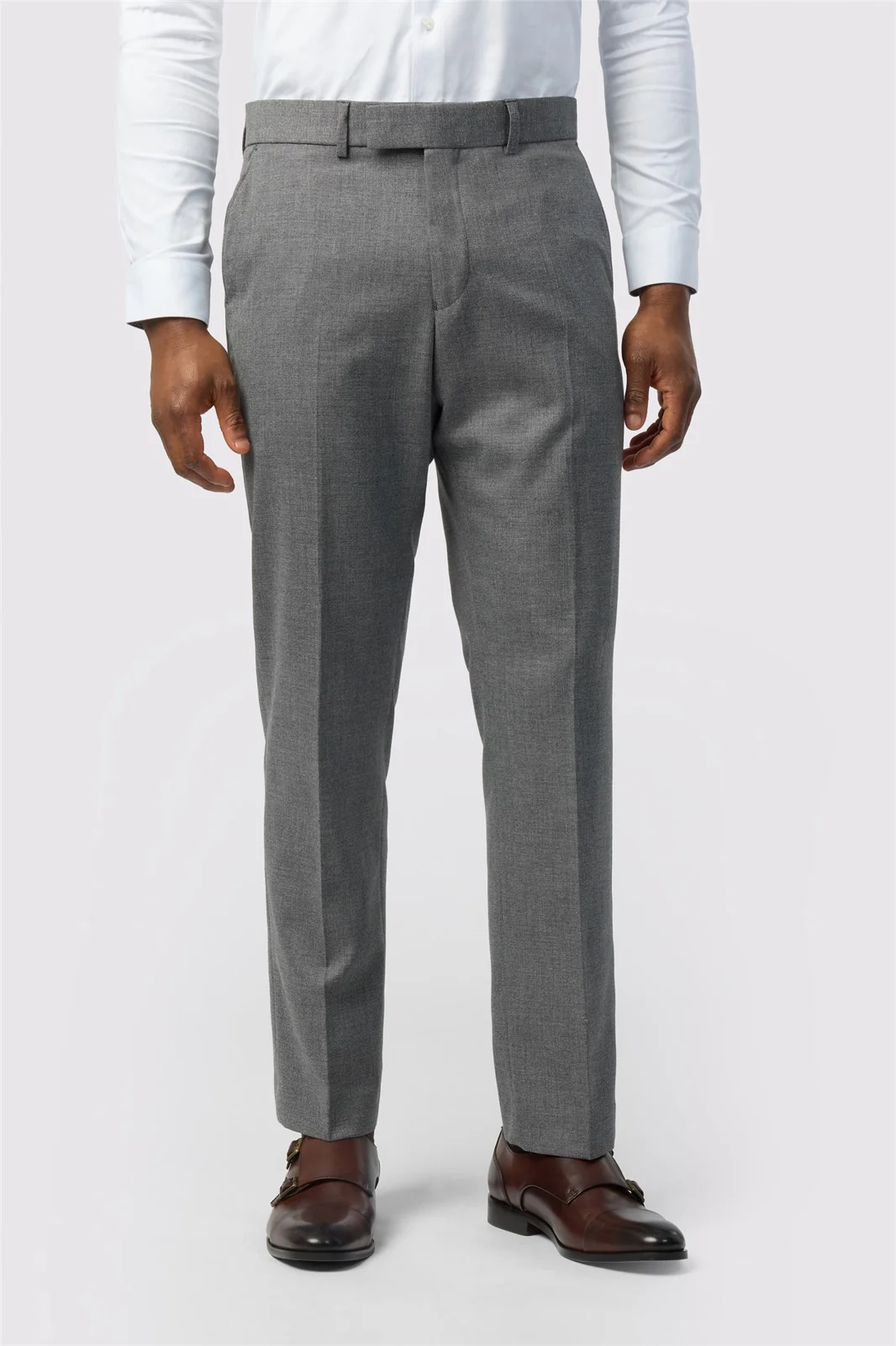 Antique Rogue Slim Fit Grey Texture Stretch Trousers primary image