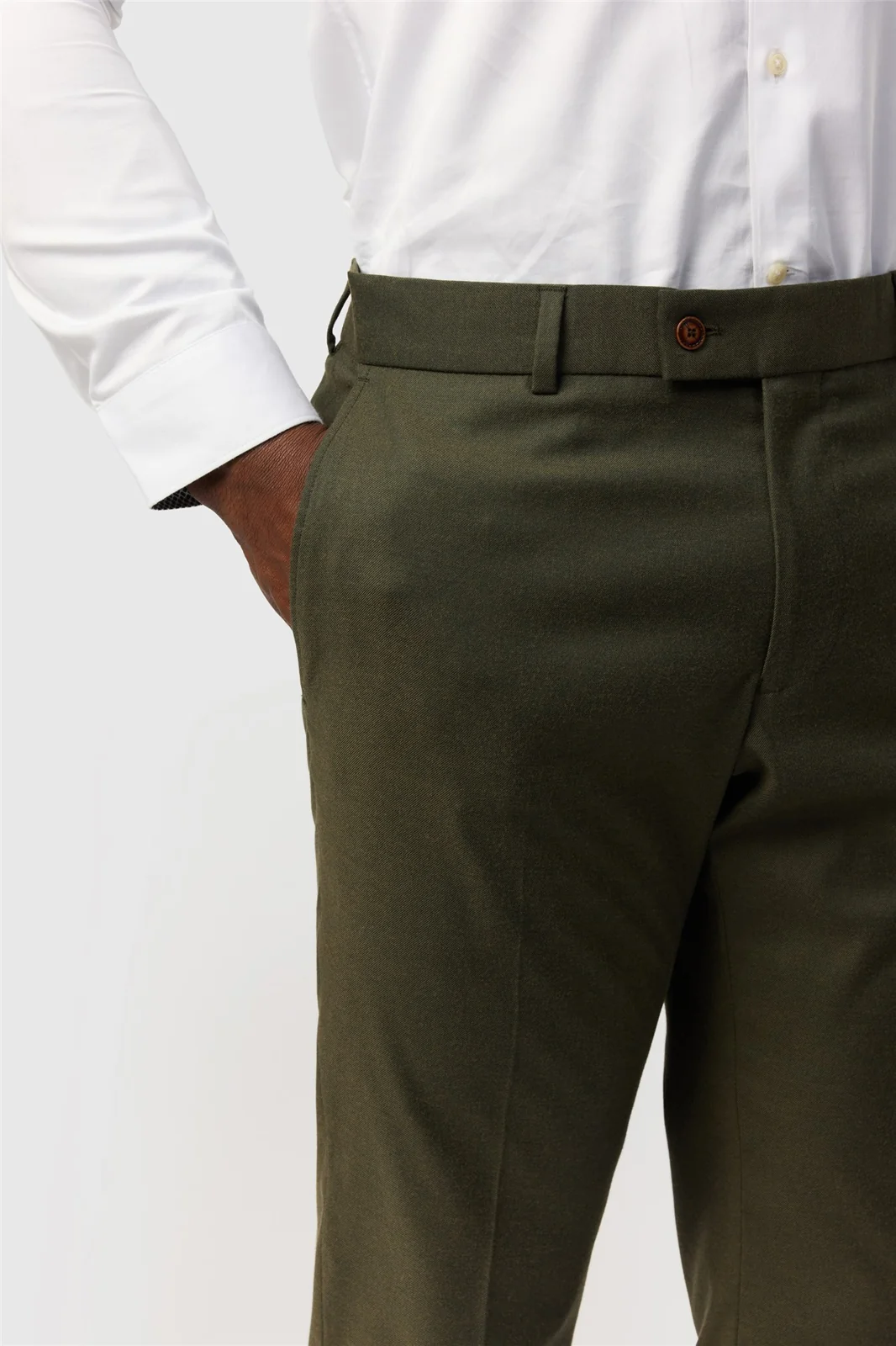 Antique Rogue Slim Fit Harley Khaki Flannel Trouser thumbnail 2
