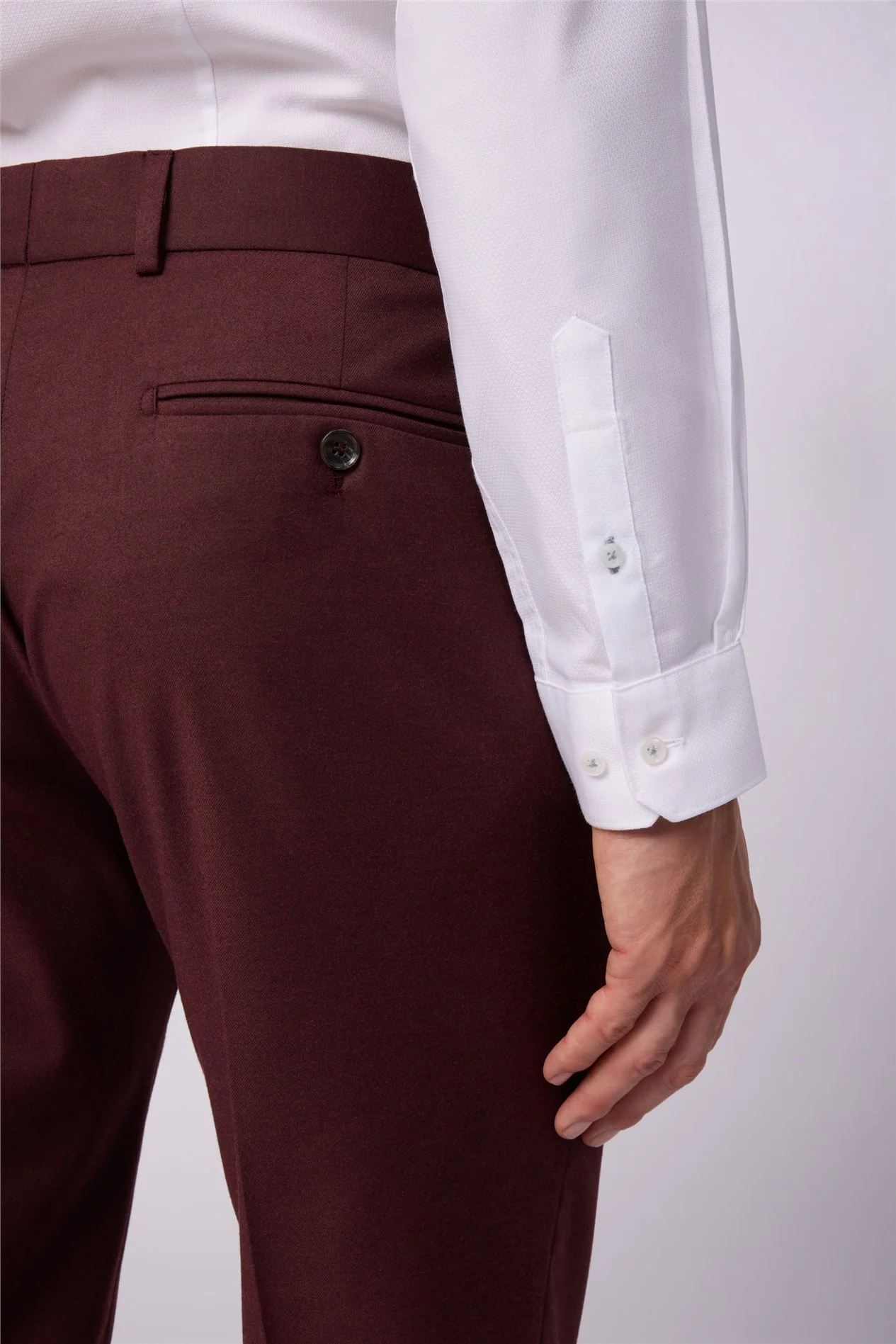 Antique Rogue Slim Fit Harley Mulberry Flannel Trouser thumbnail 2
