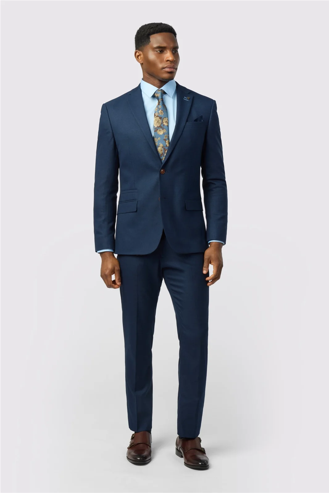 Antique Rogue Slim Fit Navy Texture Stretch Jacket thumbnail 3