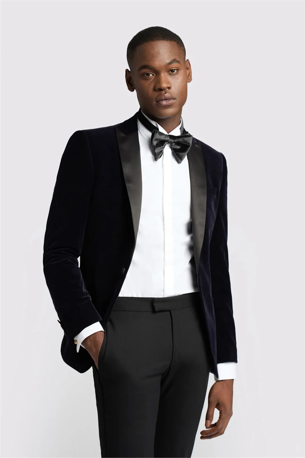 Antique Rogue Slim Fit Navy Velvet Dresswear Jacket primary image