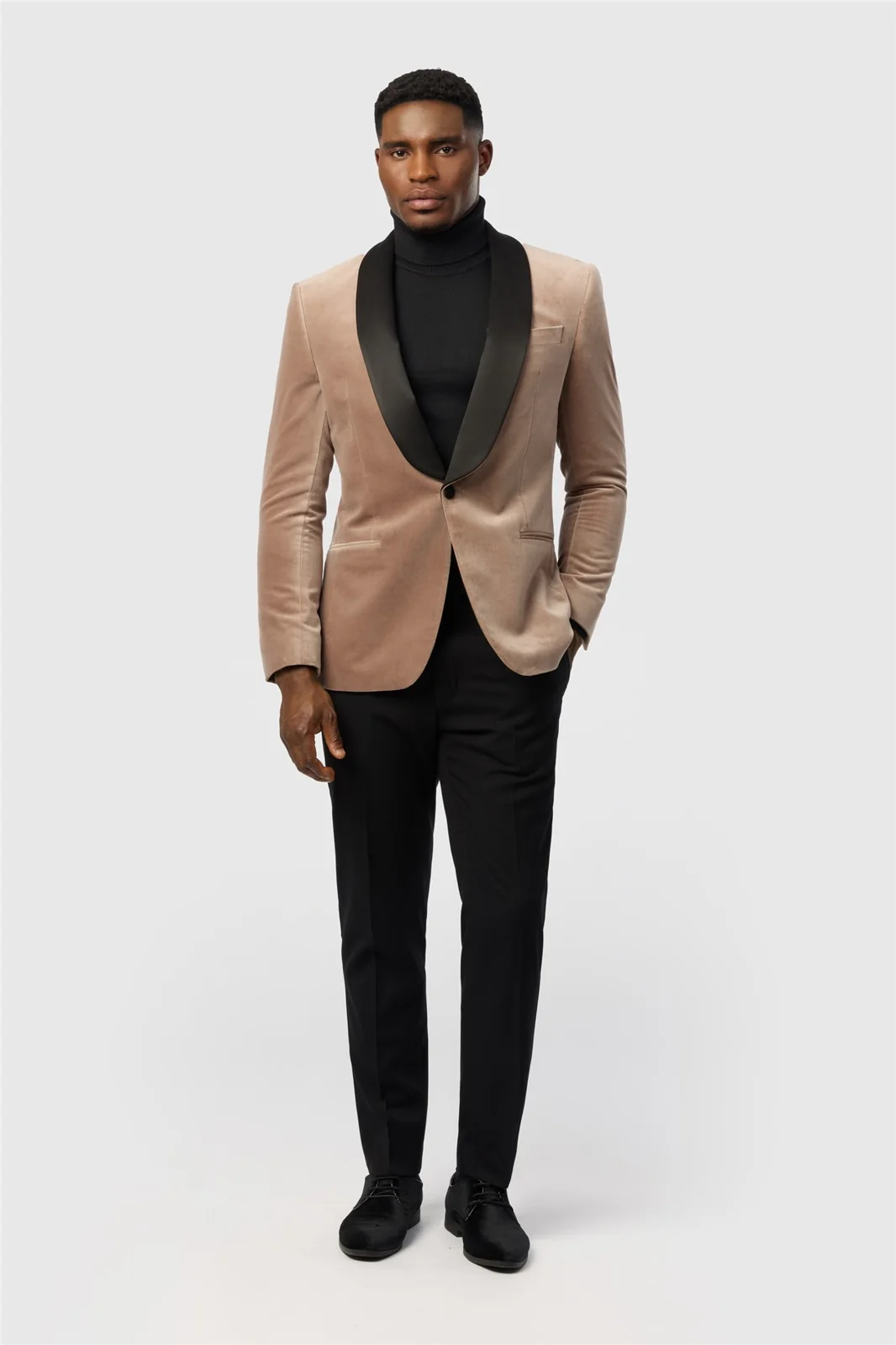 Antique Rogue Slim Fit Quinn Mink Cotton Velvet Blazer thumbnail 3