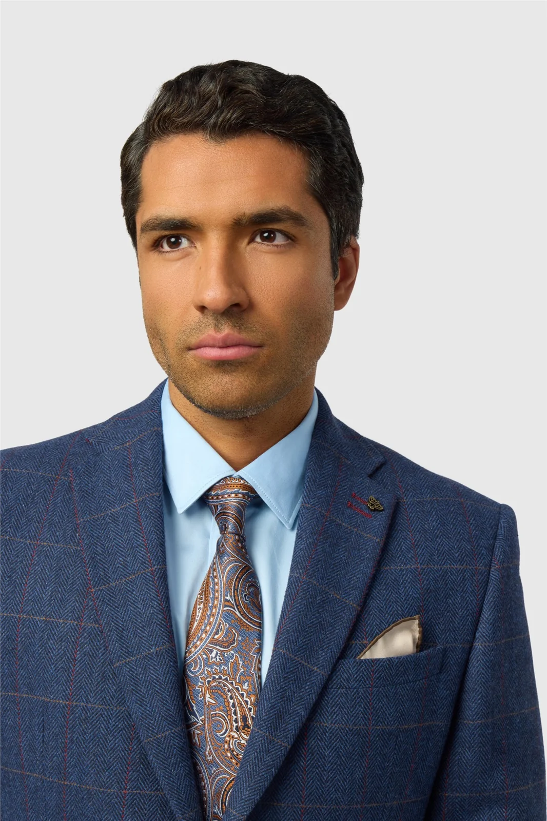Antique Rogue Tailored Fit Ezra Blue Check Jacket thumbnail 4