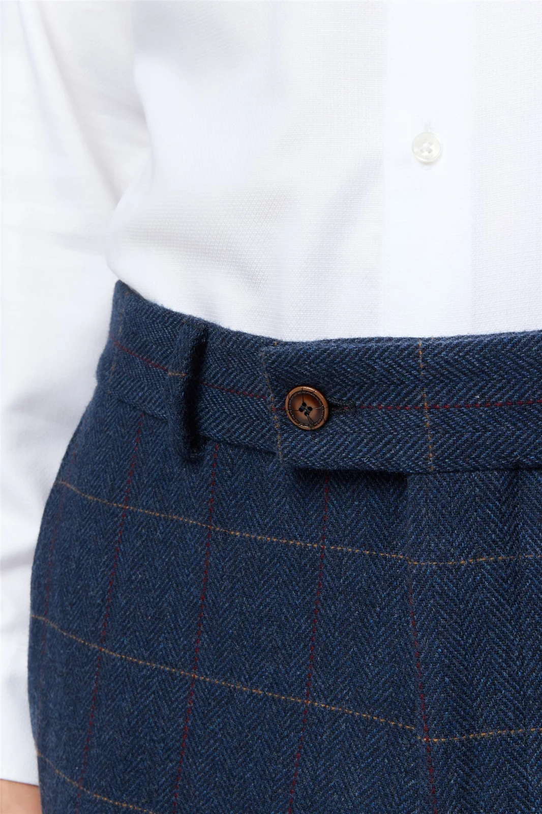 Antique Rogue Tailored Fit Ezra Blue Check Trousers thumbnail 2