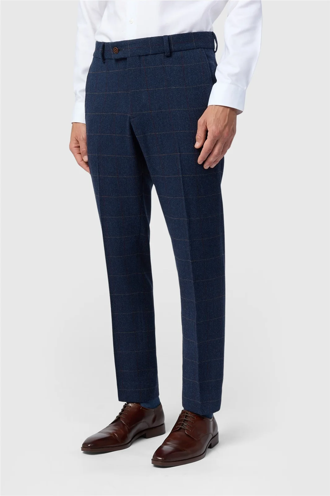 Antique Rogue Tailored Fit Ezra Blue Check Trousers primary image
