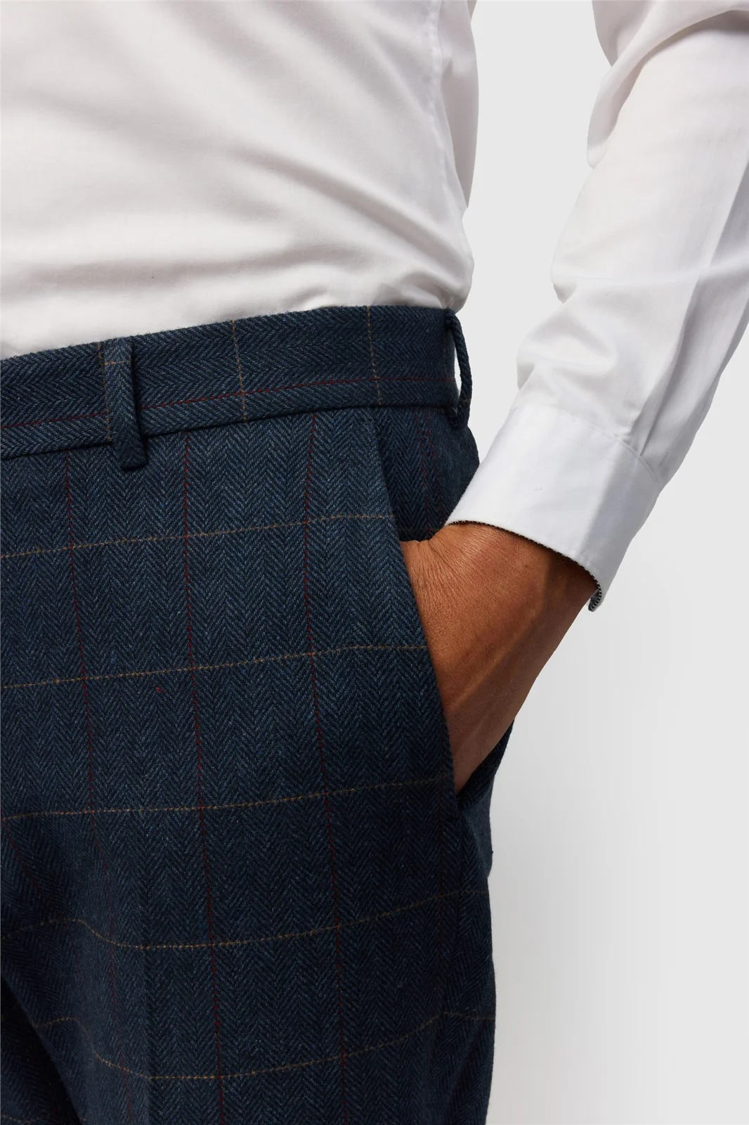 Antique Rogue Tailored Fit Ezra Blue Check Tweed thumbnail 2